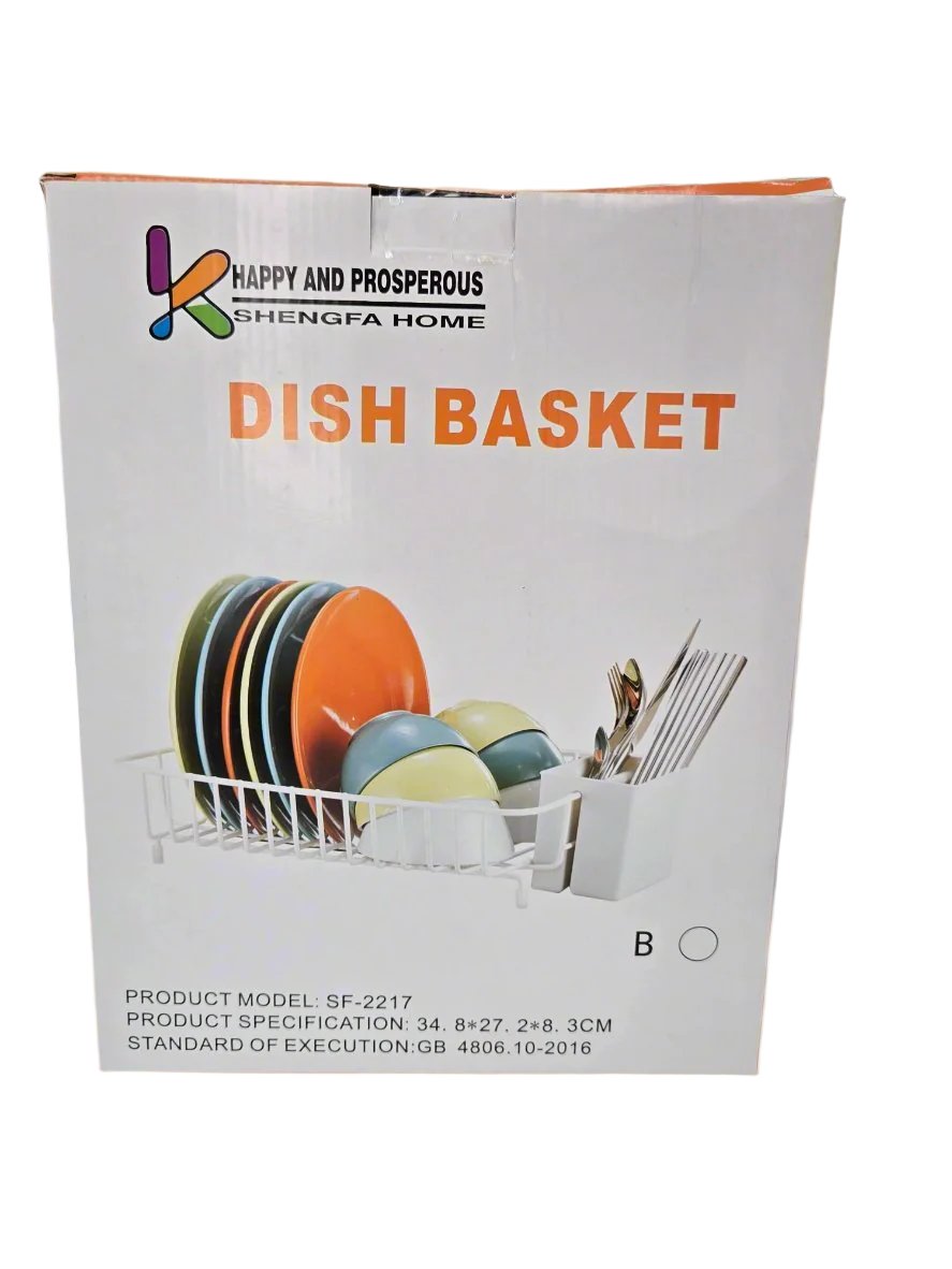 13.75x10.75 Inch White Dish Drying Rack - Space Saving Kitchen Organizer for Countertop, Sink & Small Spaces