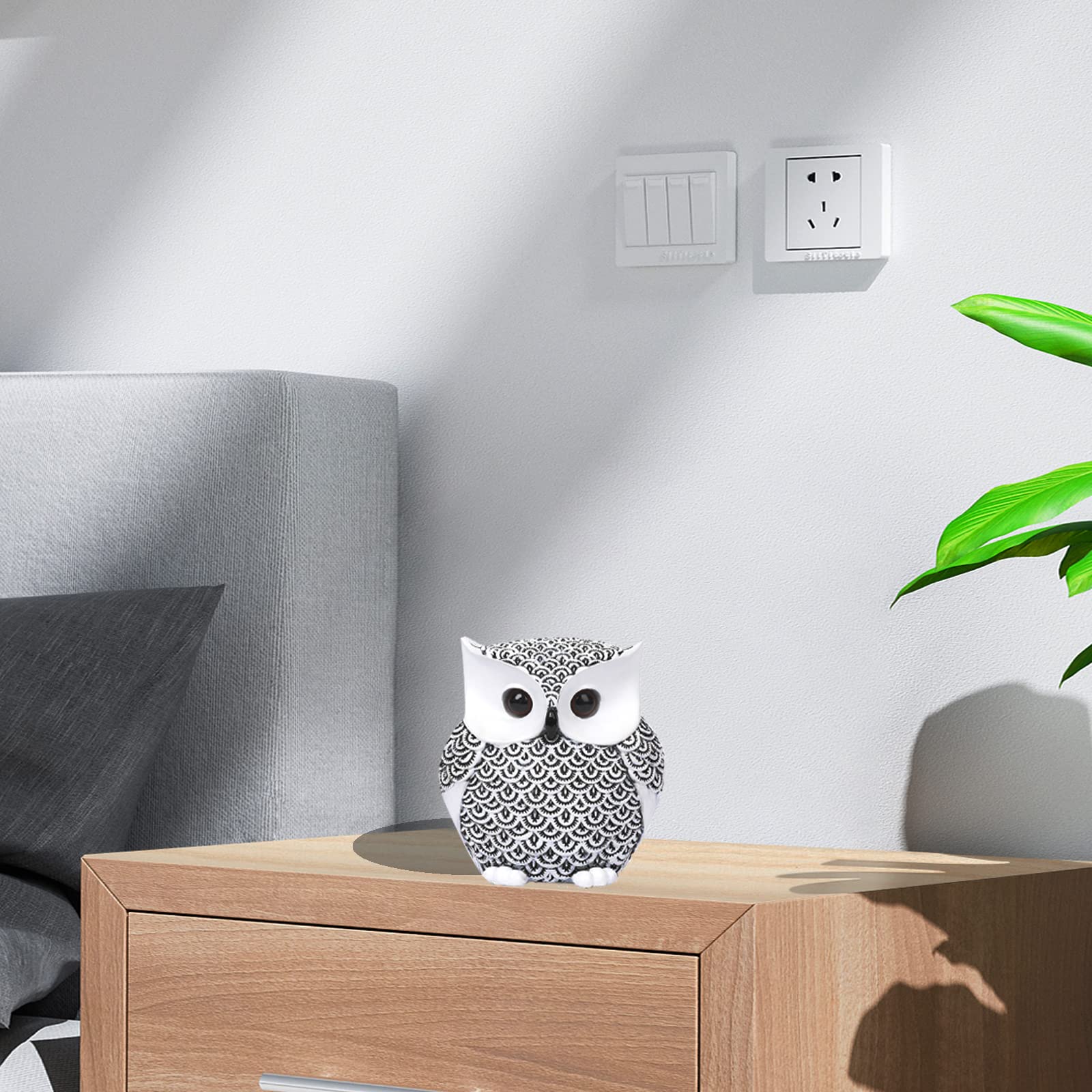 Stylish White Owl Figurines for Home & Office Decor - Small Shelf Accents, Unique Gifts for Owl Lovers - Perfect for Bookshelves, Desks, and Gift Occasions
