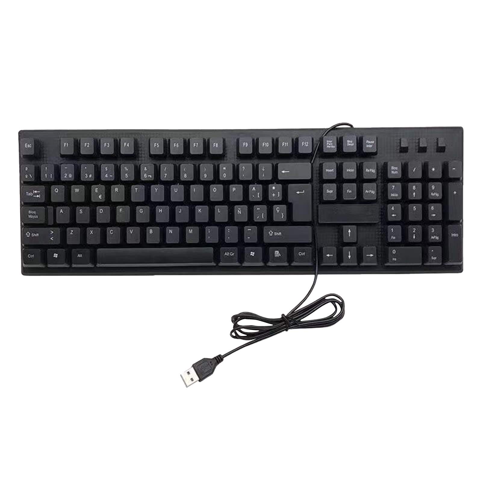 Ergonomic USB Wired Keyboard - 108 Keys Multi-Language Mechanical Keyboard for Windows PC & Laptop (Black) | Perfect for Office Work, Gaming & Long Typing Sessions