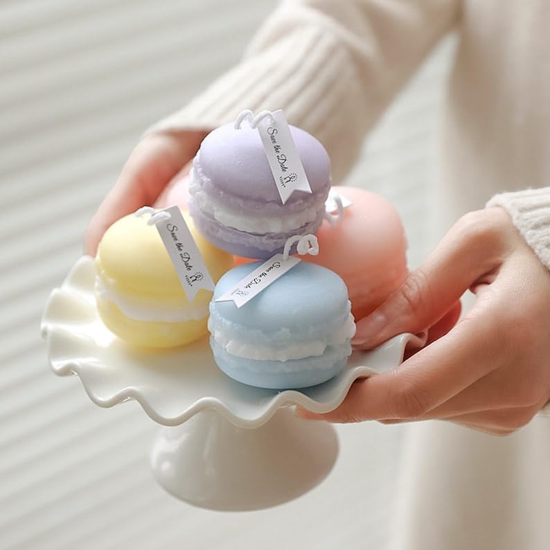 Vedini Macaron Silicone Candle Mold - DIY Scented Dessert Candles for Home Decor, Colorful & Cute Candles - Perfect Gift for Women, Birthday, Wedding, Party Favors - BPA-Free Baking & Candle Making Supplies (Code 137)