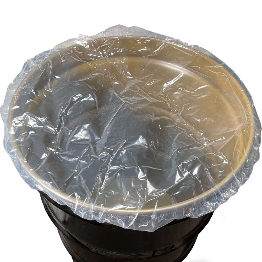 100-Pack Heavy Duty 4 Mil Elastic Drum Covers - Antistatic 55 Gallon Drum Lids for Chemical Storage & Industrial Protection - Secure Fit Plastic Drum Caps for 55 Gal Barrels - Ideal for Warehouse, Manufacturing & Hazardous Material Containment