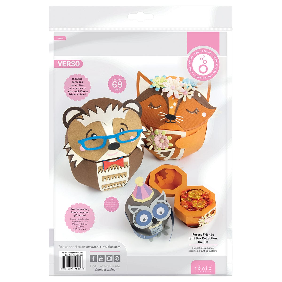 Forest Friends Gift Box Die Set Collection - Scrapbooking & Card Making Supplies for DIY Crafts - Perfect for Greeting Cards, Invitations, and Paper Crafting