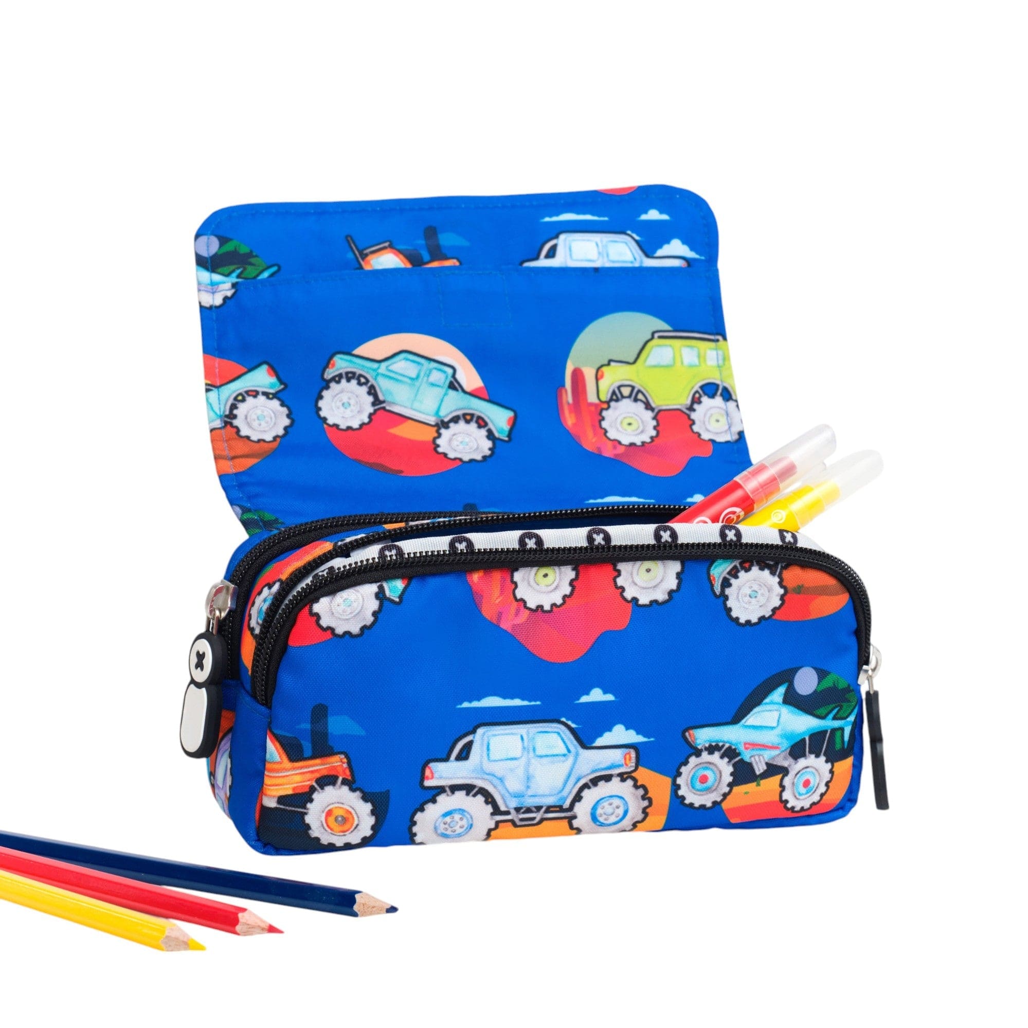 Monster Truck Pencil Case for Kids - Durable School Supplies Organizer for Boys & Girls - Perfect for Back to School, Classroom & Homework Organization