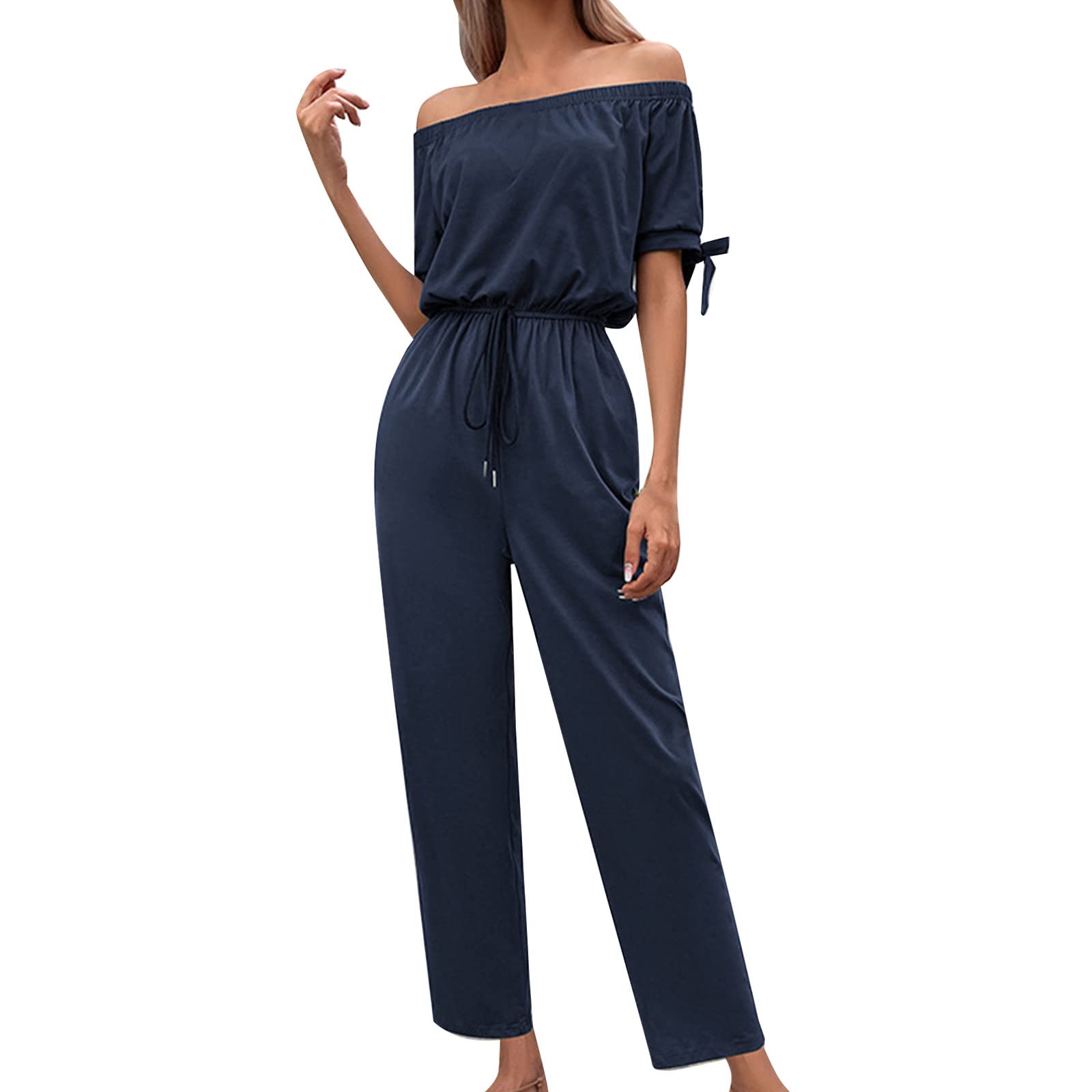 Polka Dot Jumpsuit for Women - Purple & Black Short Sleeve Romper with Adjustable Straps | Plus Size Casual Outfit for Summer, Party & Vacation | Amazon Warehouse Deals