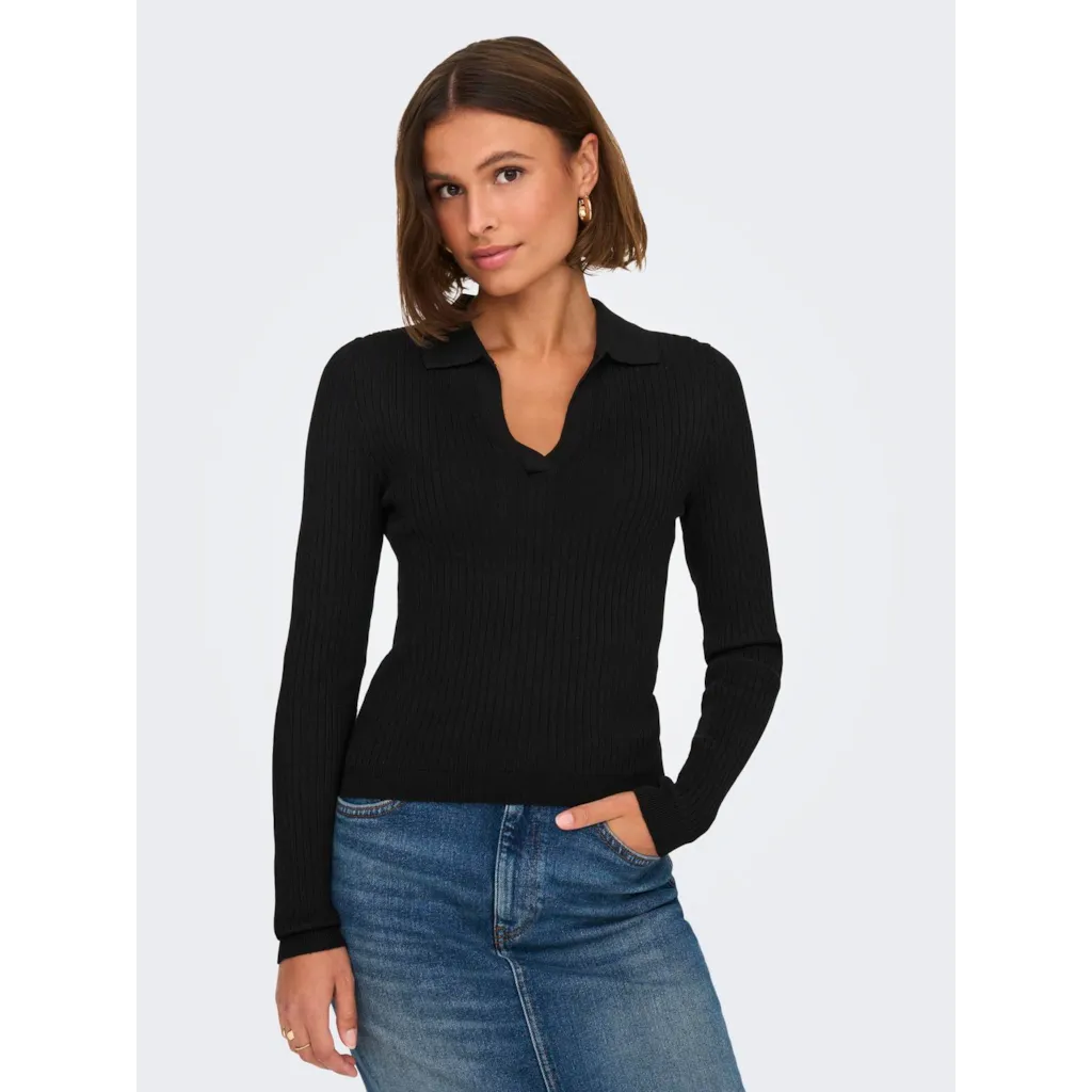 Vero Moda Kaya Polo Knit Shirt for Women - Red & Black Colors | Casual & Office Wear | Perfect for Work, Dates & Everyday Outfits