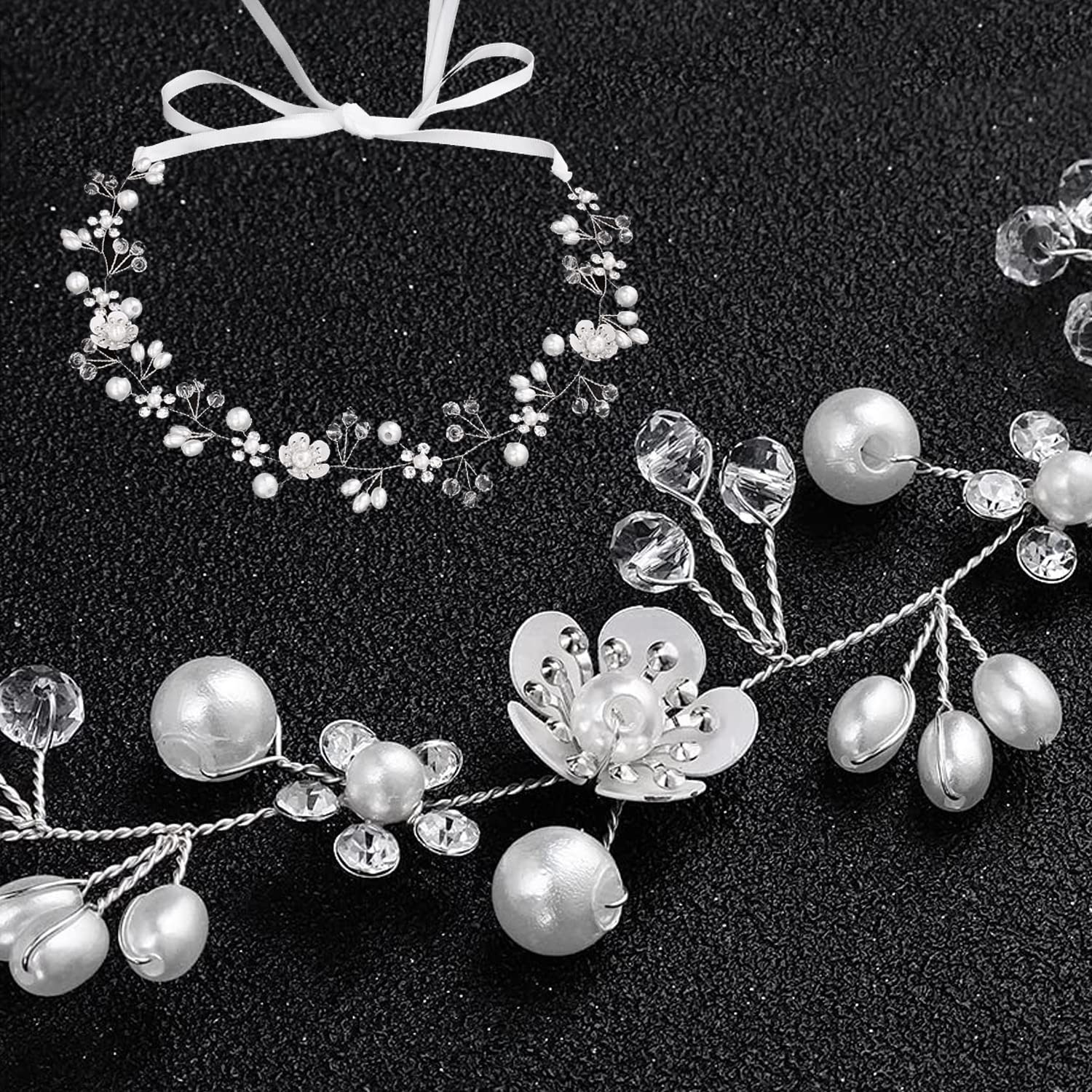 Allazone Girls Birthday Headpiece Set - Sparkly Headbands & Satin Sash for Birthday Parties, Princess Dress Up, Photo Props & Party Decorations