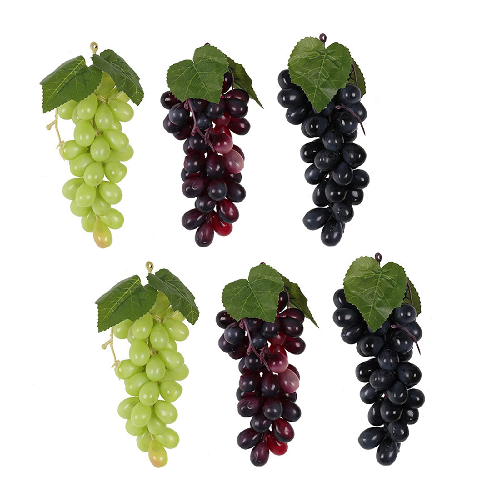 Firlar 6-Piece Realistic Artificial Grape Clusters - Lifelike Fake Grapes Decor for Wedding, Kitchen, Photography & Home Staging - Durable Hanging Fruit Props for Table Centerpieces, Party Decorations and DIY Crafts
