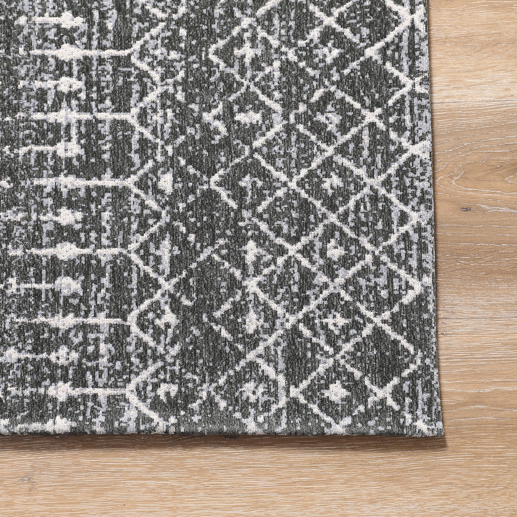 3'x5' Moroccan Entry Rug - Washable Non-Slip Kitchen Area Rug, Distressed Accent Throw Rug for Door Mat, Entryway, Bedroom, Living Room & Laundry Room - Perfect for Home Decor & High Traffic Areas