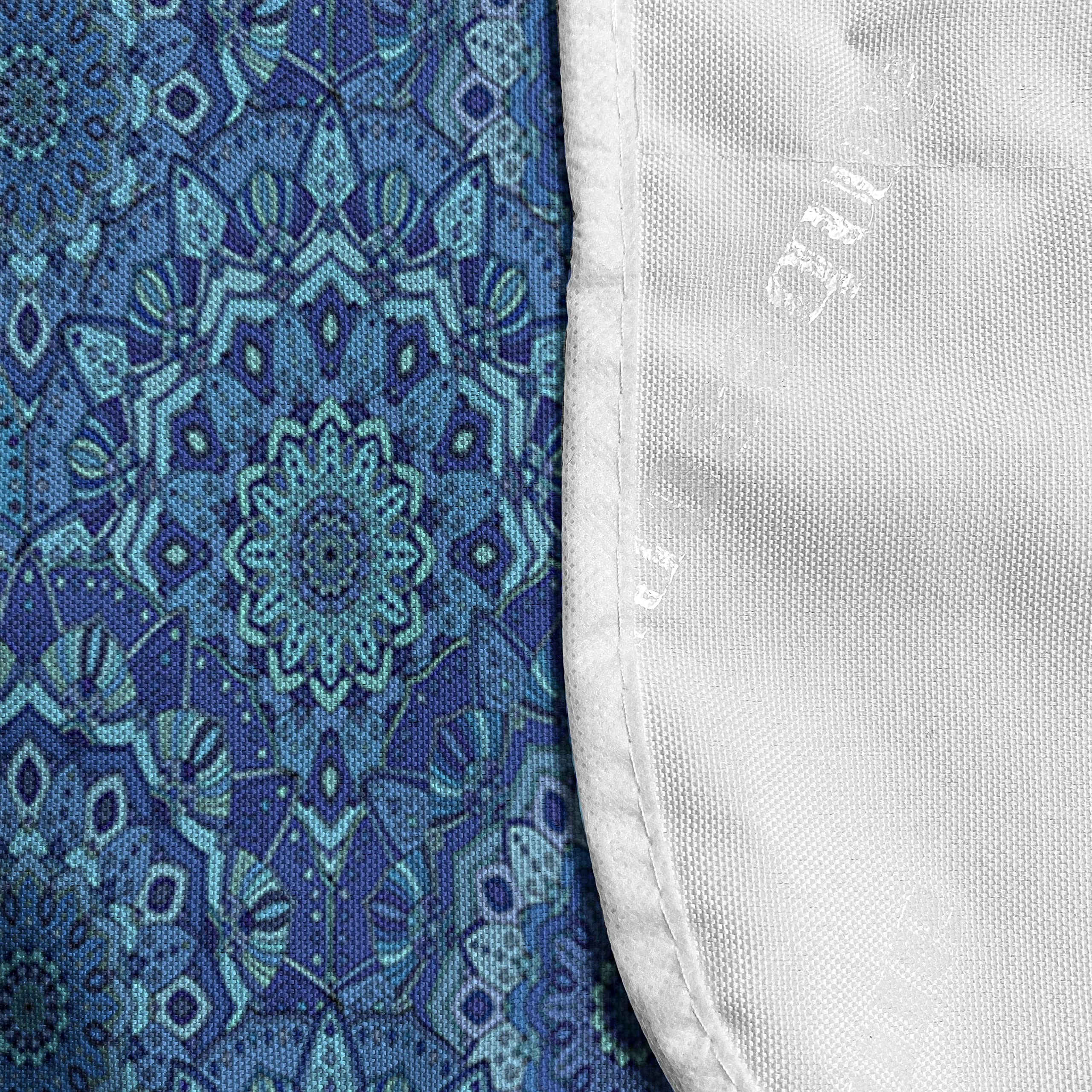 Ambesonne Blue Mandala Microwave Cover - Bohemian Floral Design, Water-Resistant Kitchen Organizer with Pockets, 36