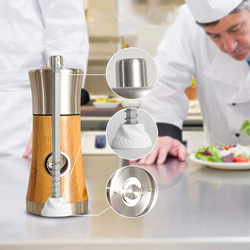 Premium JYYBN Pepper Grinder - Adjustable Ceramic Rotor Manual Salt & Pepper Mill for Kitchen, Spice Jar with Coarse to Fine Grind Settings - Perfect for Cooking, Dining & Gourmet Seasoning