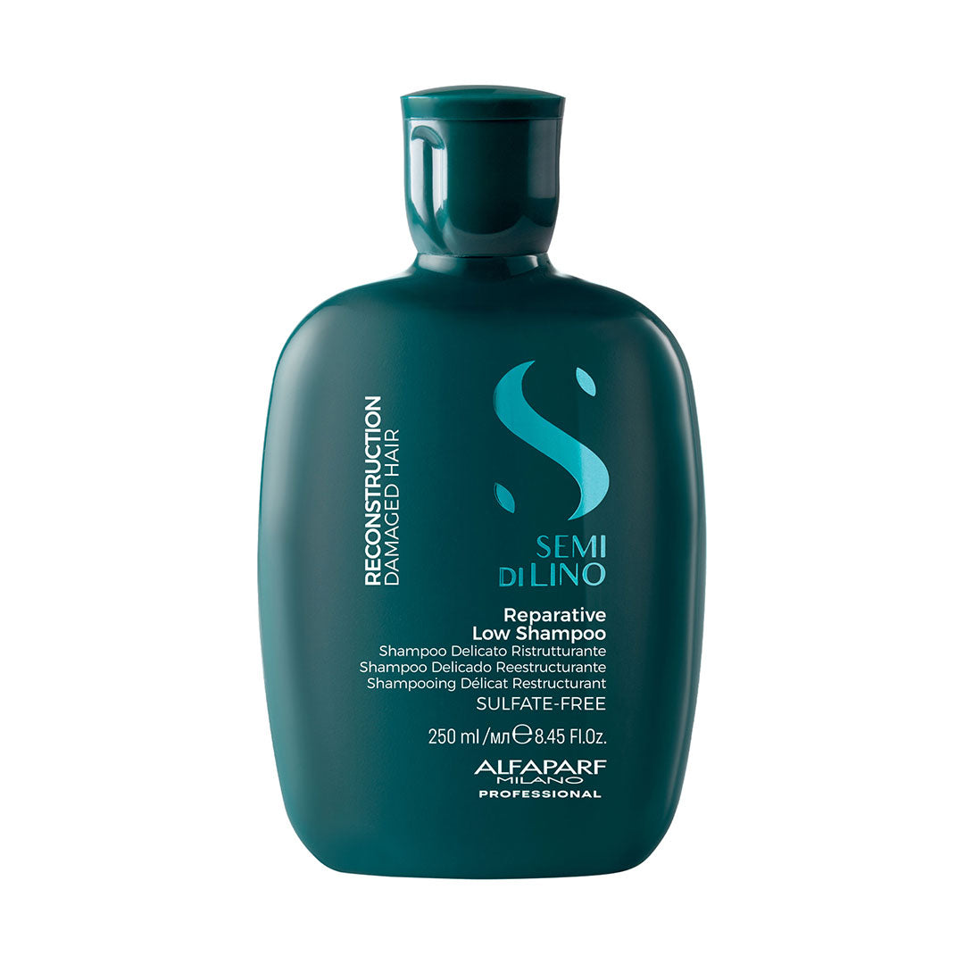 Alfaparf Milano Semi Di Lino Reconstruction Reparative Low Shampoo 250ml - Hair Repair for Damaged & Dry Hair - Salon Quality Treatment for Split Ends & Breakage - Perfect for Daily Use & Color-Treated Hair