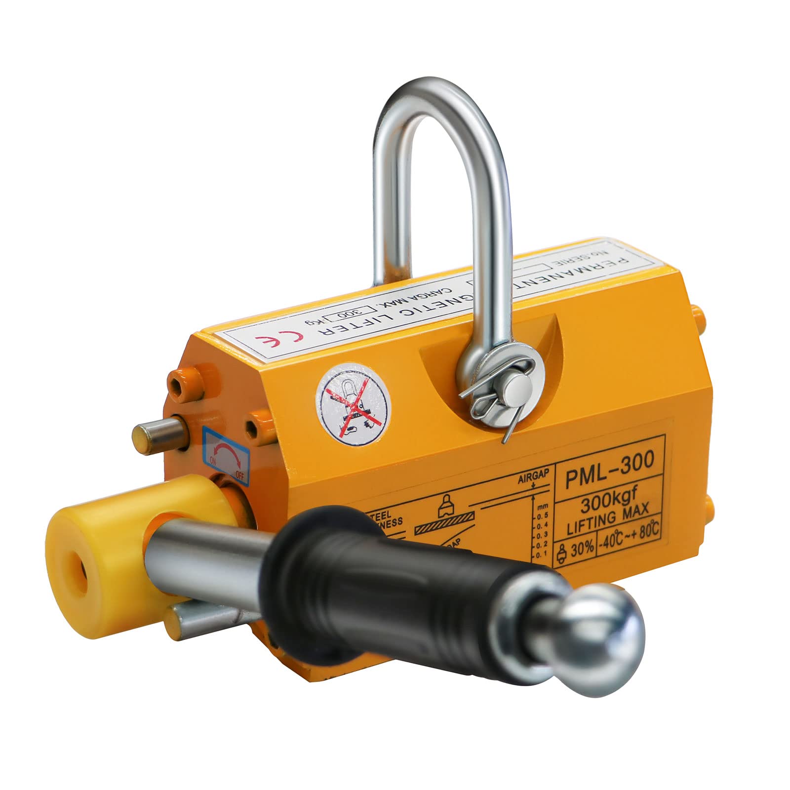 660Lbs/300KG Heavy Duty Magnetic Lifter with Quick Release - Industrial Strength Neodymium Magnet for Metal Handling, Scrap Lifting & Workshop Use