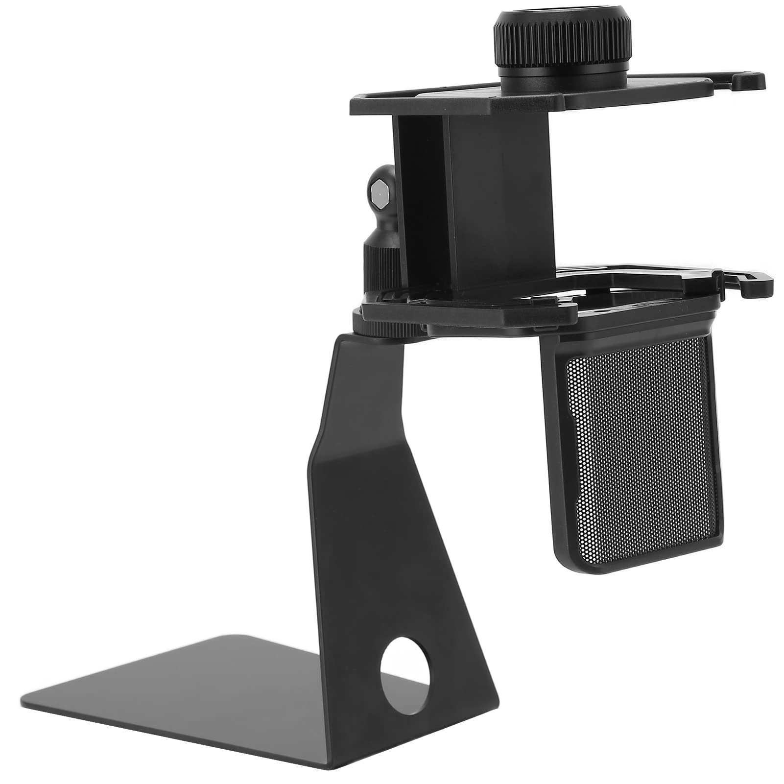BRDI Adjustable Metal Microphone Mounting Clamp with Pop Filter - Professional Mic Stand Holder for Singing, Podcasting & Live Streaming