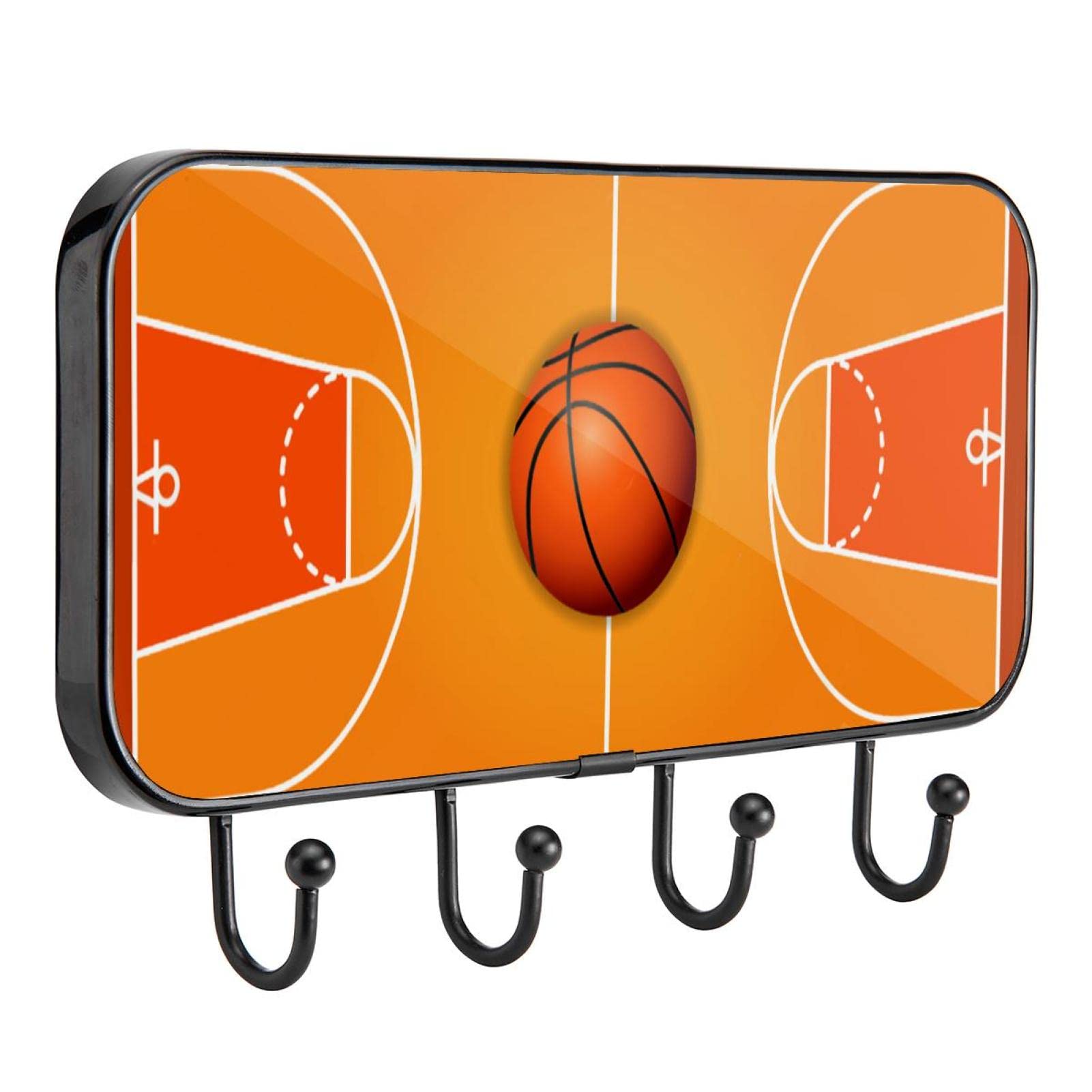 GIAPB Wall Hooks - Heavy Duty Sticky Hooks for Hanging Hats, Keys, Towels & Decor - Strong Adhesive Hooks for Bathroom, Kitchen, Dorm Room - No Drill Damage-Free Installation (Set of 6) - Perfect for Organizing Basketball Court Accessories & Sports Gear