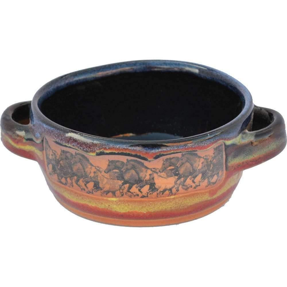 Open Range Horses French Onion Soup Bowl - Stoneware Soup Crock with Handles - Perfect for French Onion Soup, Stews & Comfort Food - Ideal for Home Dining & Restaurant Use
