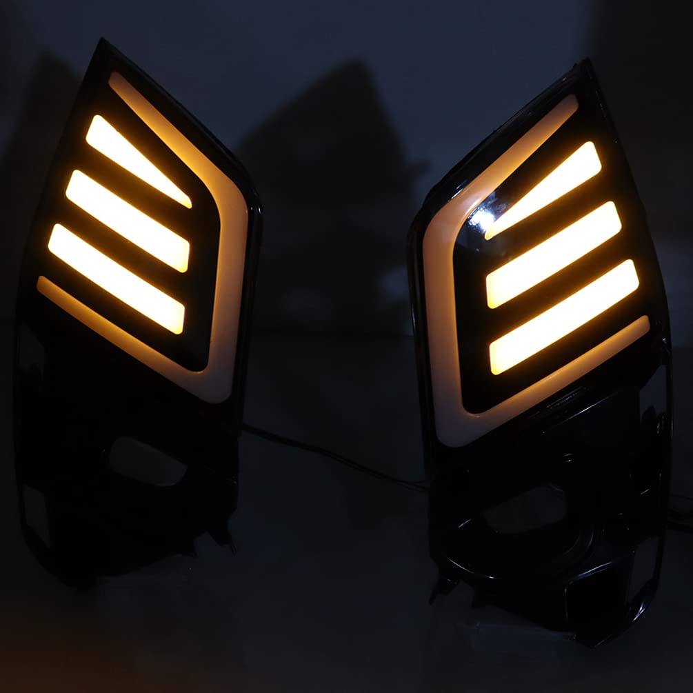 White/Amber DRL Switchback LED Turn Signal Lights - Daytime Running Lights & Fog Lamps for Nissan Patrol 2021 - Front Bumper Blue Night Light - Perfect for Off-Road Driving & Night Visibility