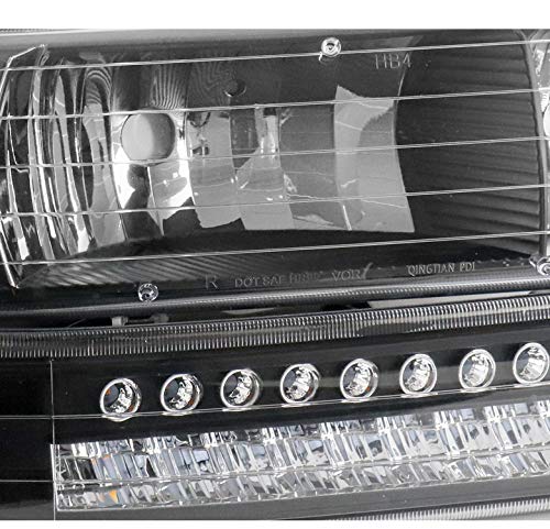 Replacement Headlights Headlamps Black Compatible with 1999-2002 Chevy Silverado & 2000-2006 Suburban/Tahoe - Upgrade for Night Driving & Off-Road Adventures