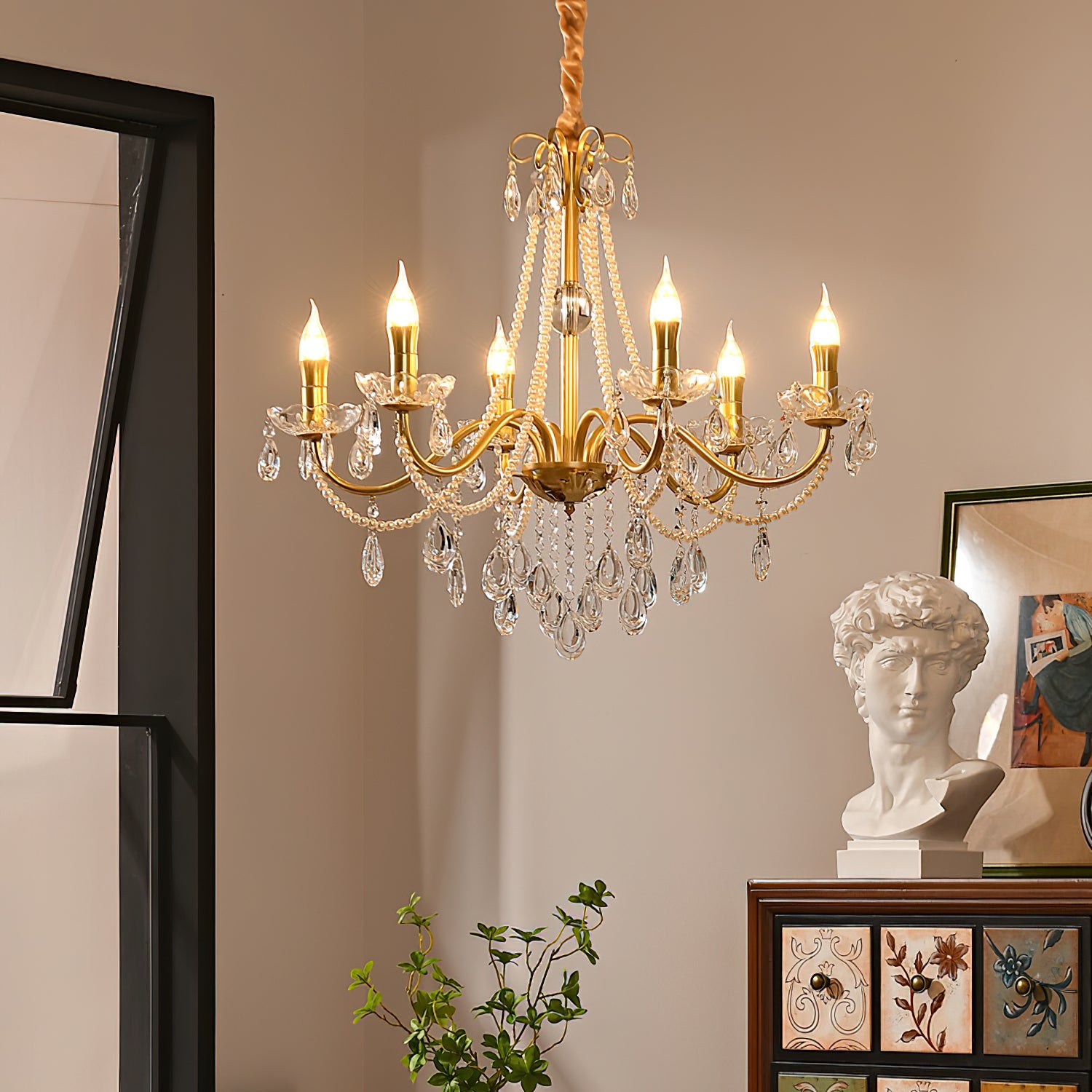Elegant Allegri Crystal Chandelier - Modern Luxury Ceiling Light Fixture for Dining Room, Living Room & Bedroom Decor