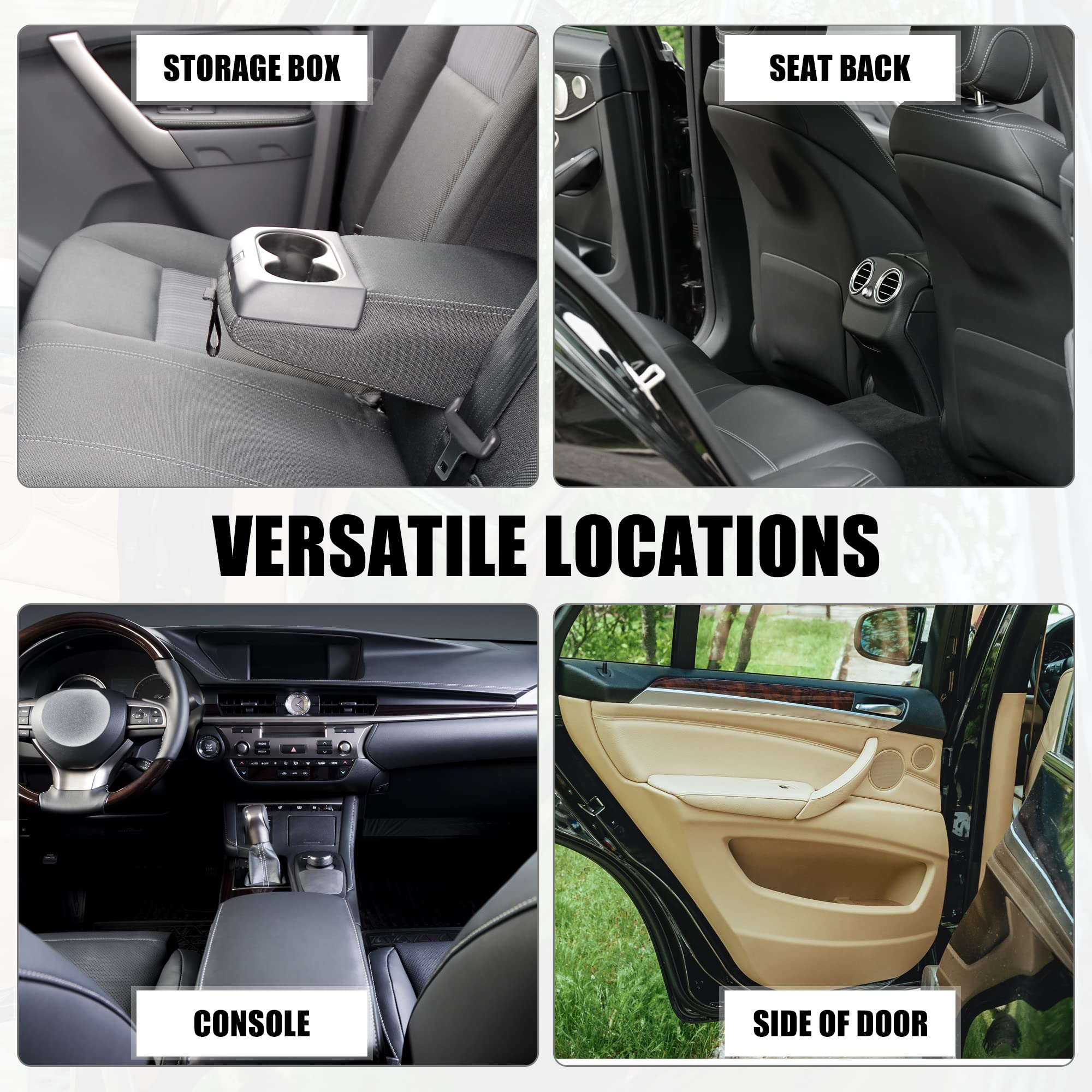 Foldable Hanging Car Trash Can - Light Gray Faux Leather Vehicle Garbage Storage Box | Auto Interior Accessories for Sedan, SUV, Truck | Perfect for Road Trips, Commuting & Family Travel