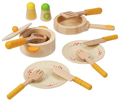 Hape Gourmet Play Kitchen Starter Accessories - 24-Piece Wooden Play Food Set for Kids, Pretend Cooking Toys for Toddlers - Perfect for Imaginative Play, Birthday Gifts & Preschool Learning (White)