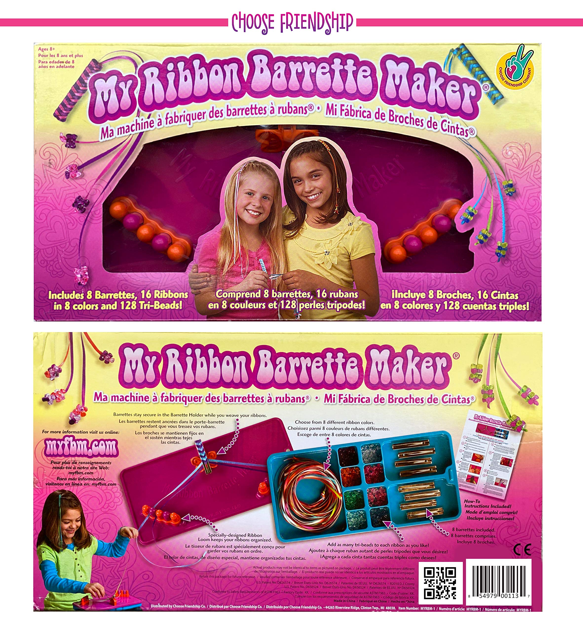 Friendship My Ribbon Barrette Maker Kit - 150+ Pieces Hair Accessories DIY Craft Set for Girls | Perfect for Birthday Gifts, Party Favors & Creative Play