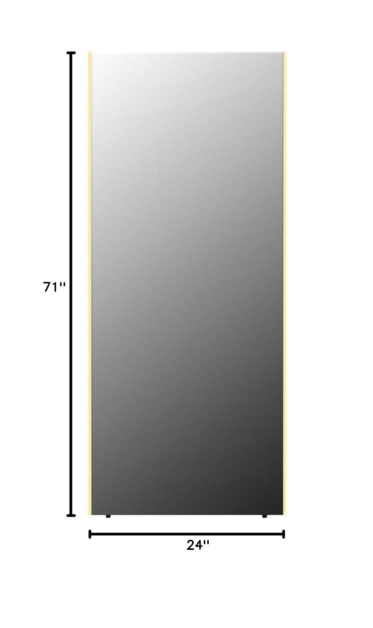 Brisafe 71x24 Inch Full Length Floor Mirror with Stand - Shatterproof Glassless Design & Aluminum Alloy Frame - Gold Full Body Mirror for Living Room, Bedroom, Dressing Room | Perfect for Home Decor, Outfit Checks & Selfie Background