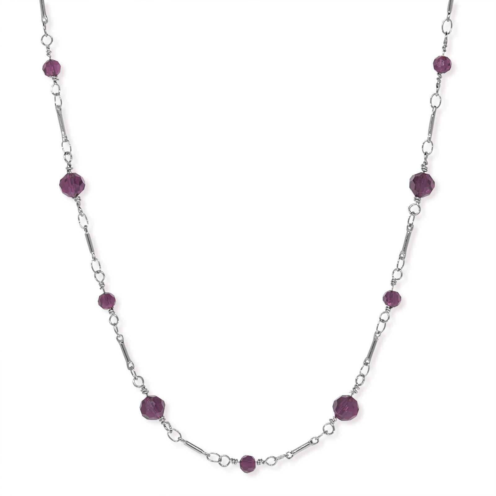 1928 Jewelry Beaded Silver Tone Chain Necklace 16