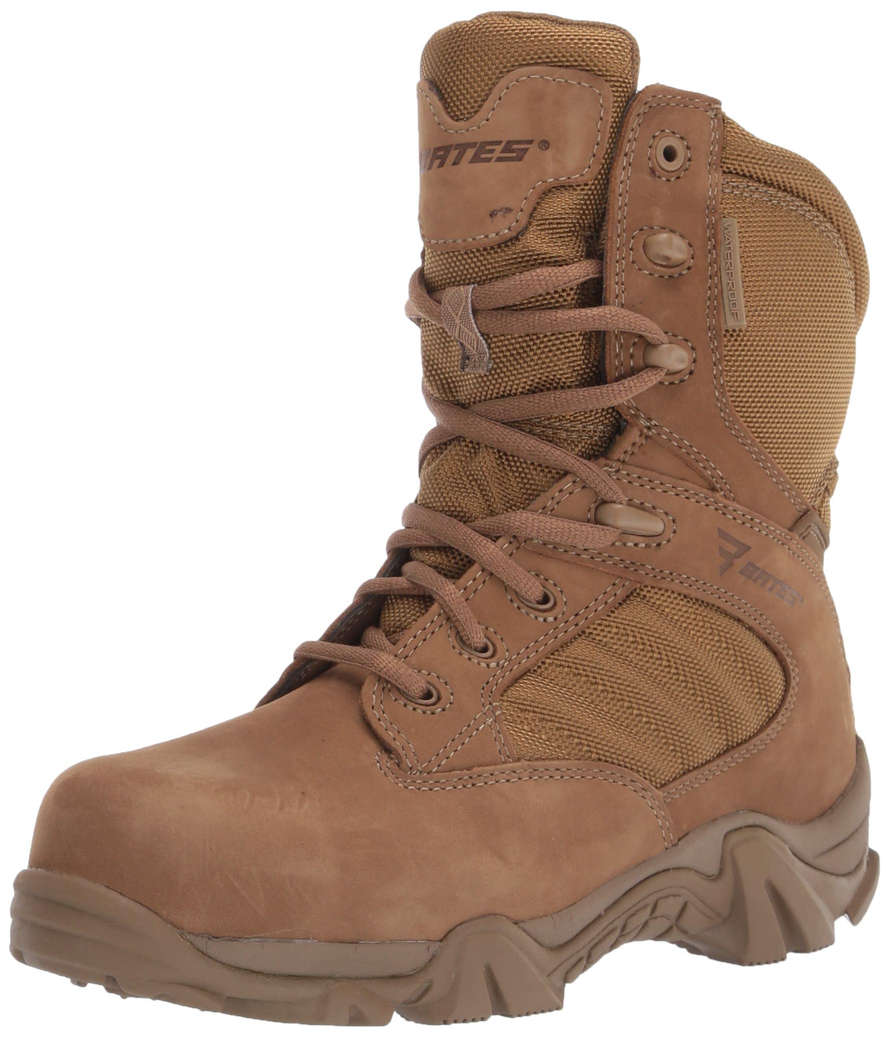 Bates Men's Gx Safety Toe Side Zip Work Boot - Steel Toe, Waterproof, Slip Resistant for Construction & Industrial Work
