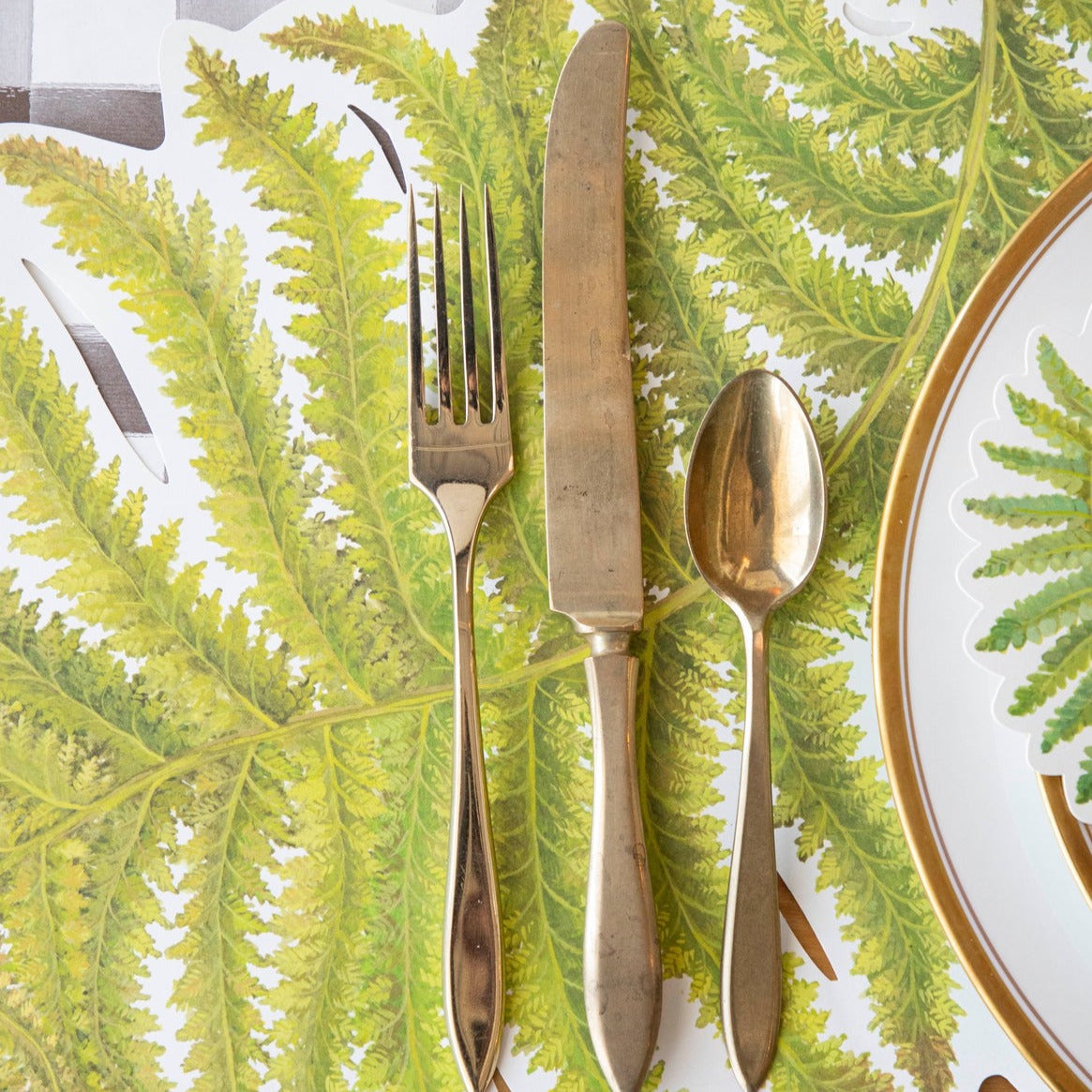 Eco-Friendly Die-Cut Fern Placemats Set of 4 - Natural Fiber Table Mats for Dining, Kitchen, and Party Decor - Perfect for Farmhouse, Boho, and Spring Table Settings