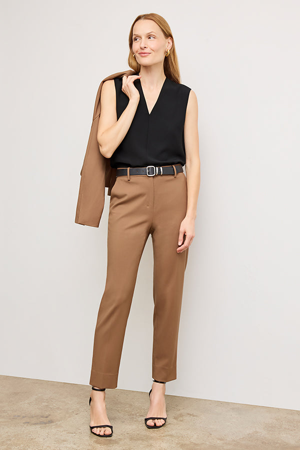 Mejia Washable Wool Twill Pants in Camel Color - Comfortable & Durable Trousers for Office, Travel & Casual Wear