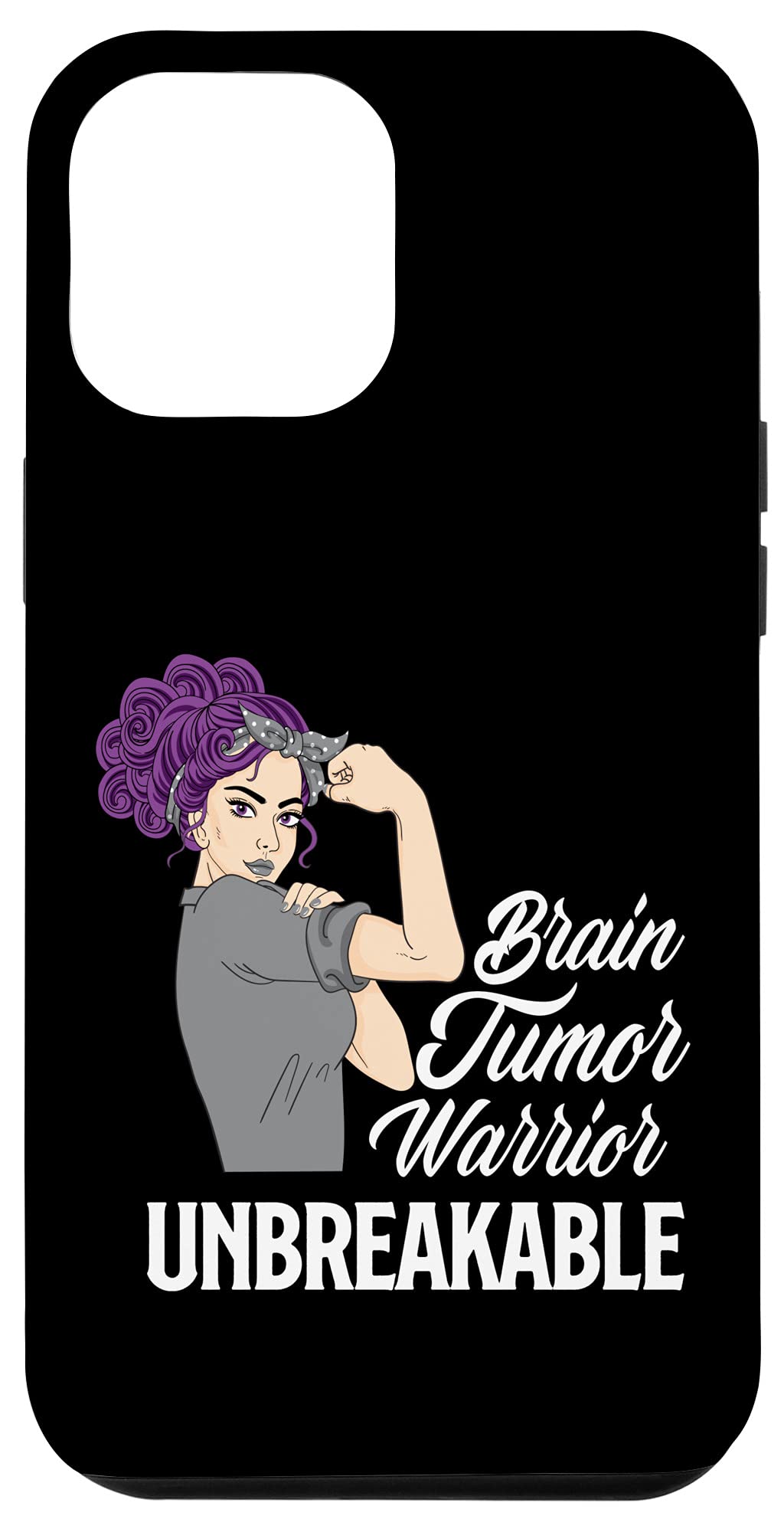 iPhone 12 Pro Max Case - Durable Brain Tumor Awareness Cover for Women - Perfect for Daily Use, Work & Showing Support