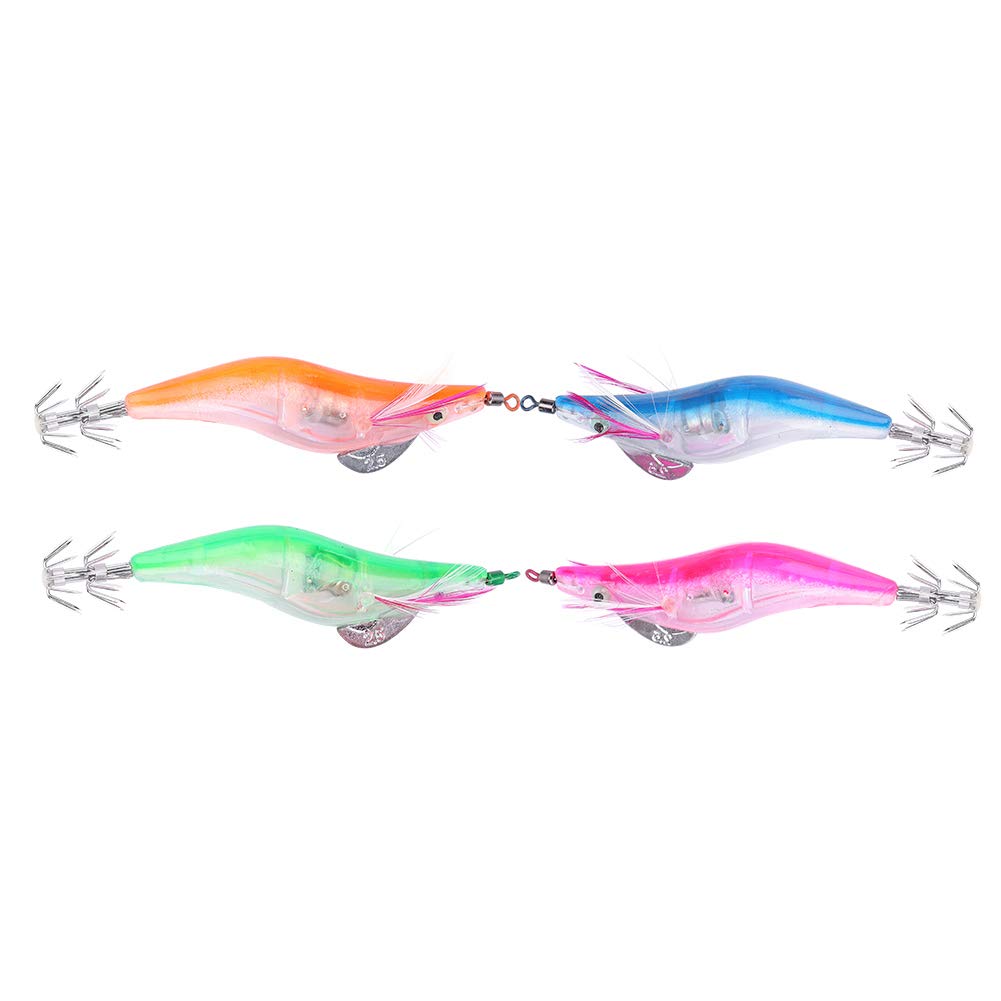 Alomejor 10cm Electric Fishing Lures - Glow in the Dark Bionic Shrimp Saltwater Squid Baits for Bass, Trout & Saltwater Fishing | Perfect for Night Fishing & Deep Sea Angling