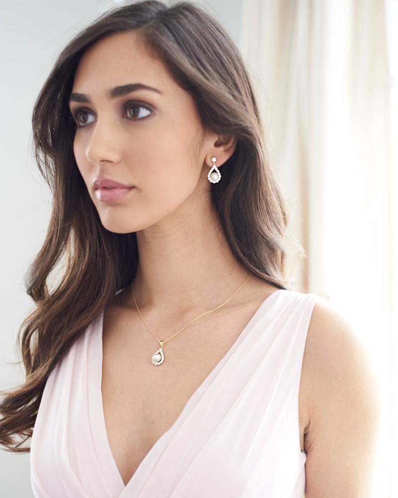 Elegant Pearl Pendant Necklace Set - 18K Gold Plated Women's Jewelry Gift for Anniversary, Birthday & Valentine's Day | Perfect for Weddings, Parties & Special Occasions