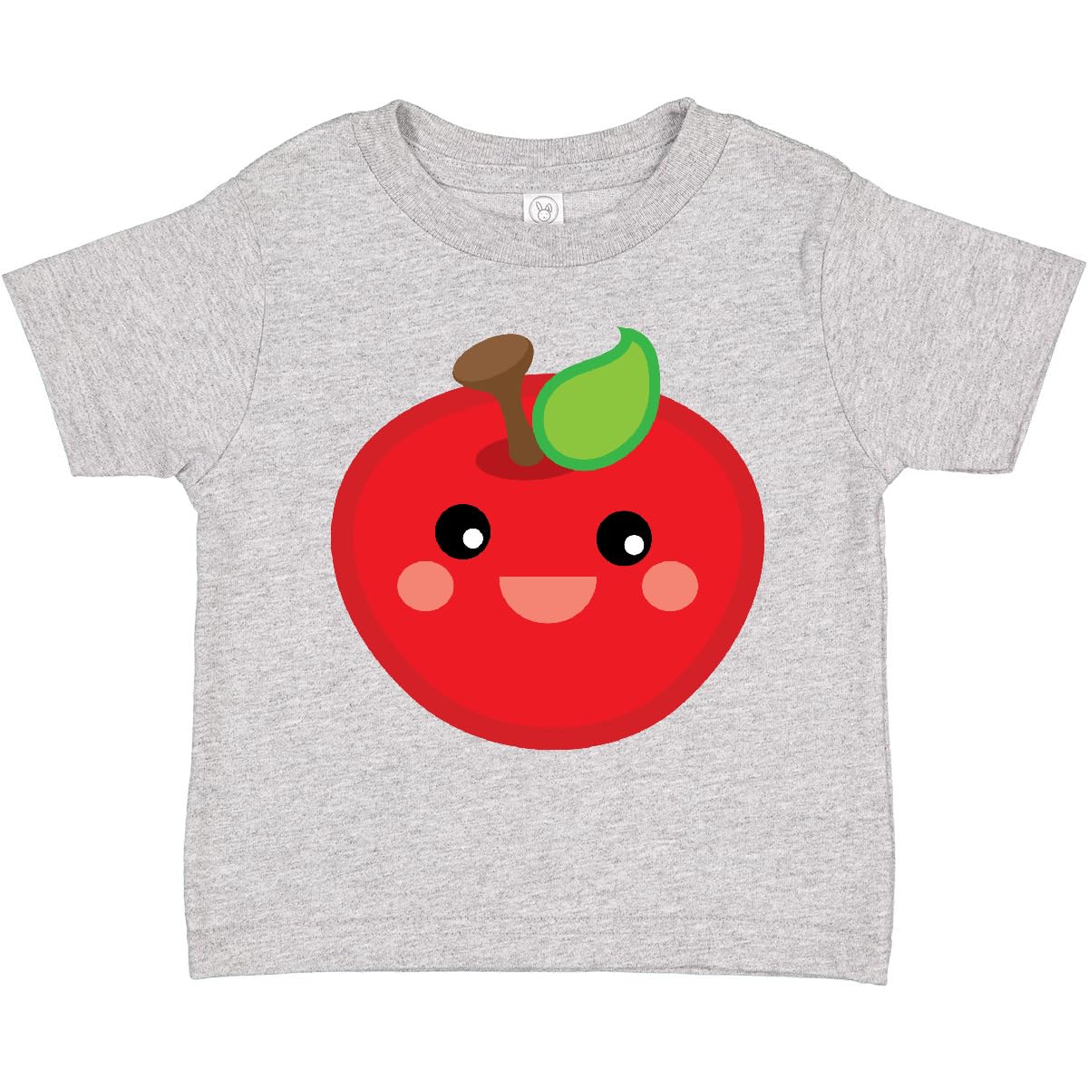 Inktastic Smiling Apple Toddler T-Shirt - Cute Fruit Graphic Tee for Boys & Girls - Soft Cotton Kids Shirt for Playdates, Preschool & Family Outings