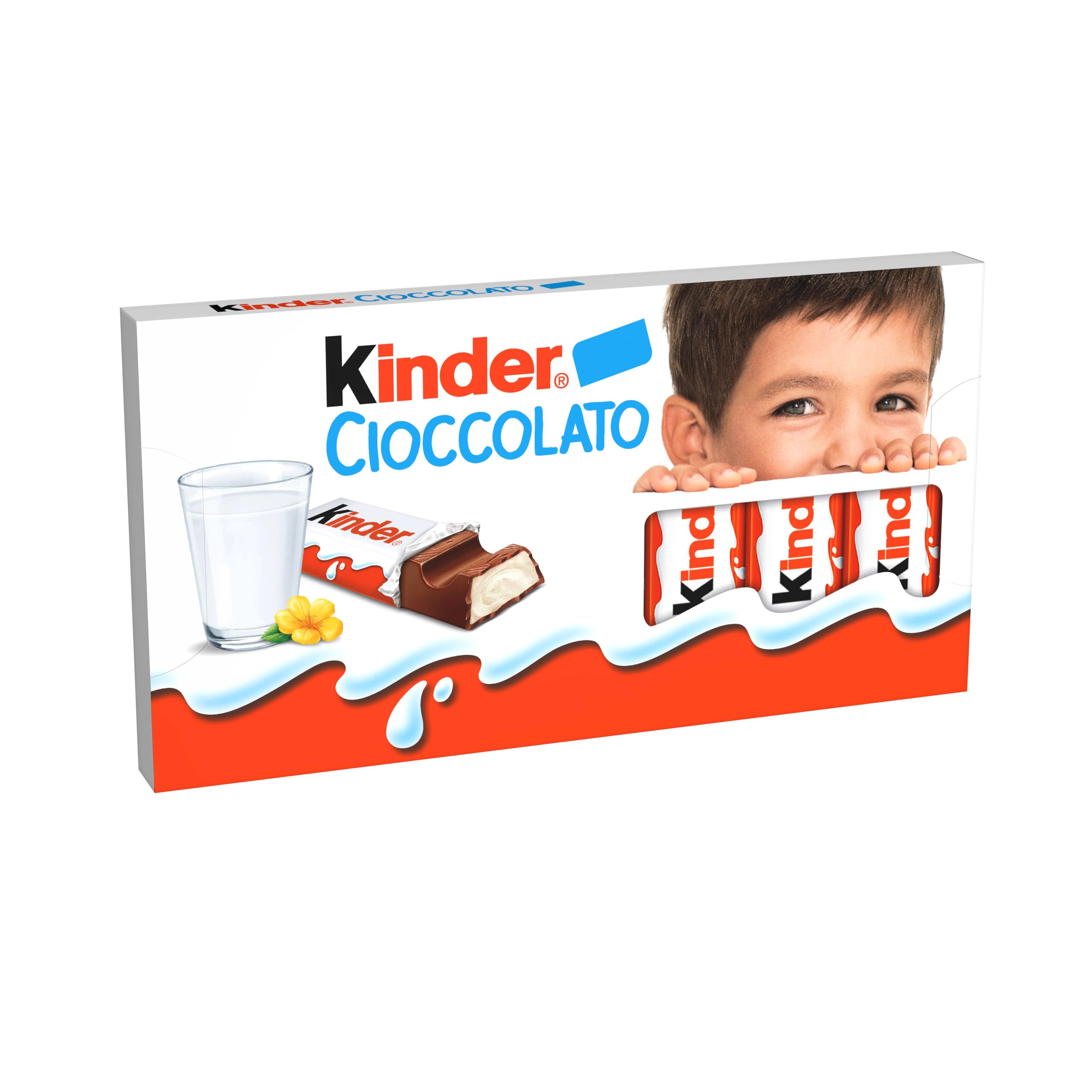 Kinder Chocolate Bar 100g - Delicious Italian Milk Chocolate Treat for Kids & Adults - Perfect for Snacking, Lunchboxes, and Party Favors