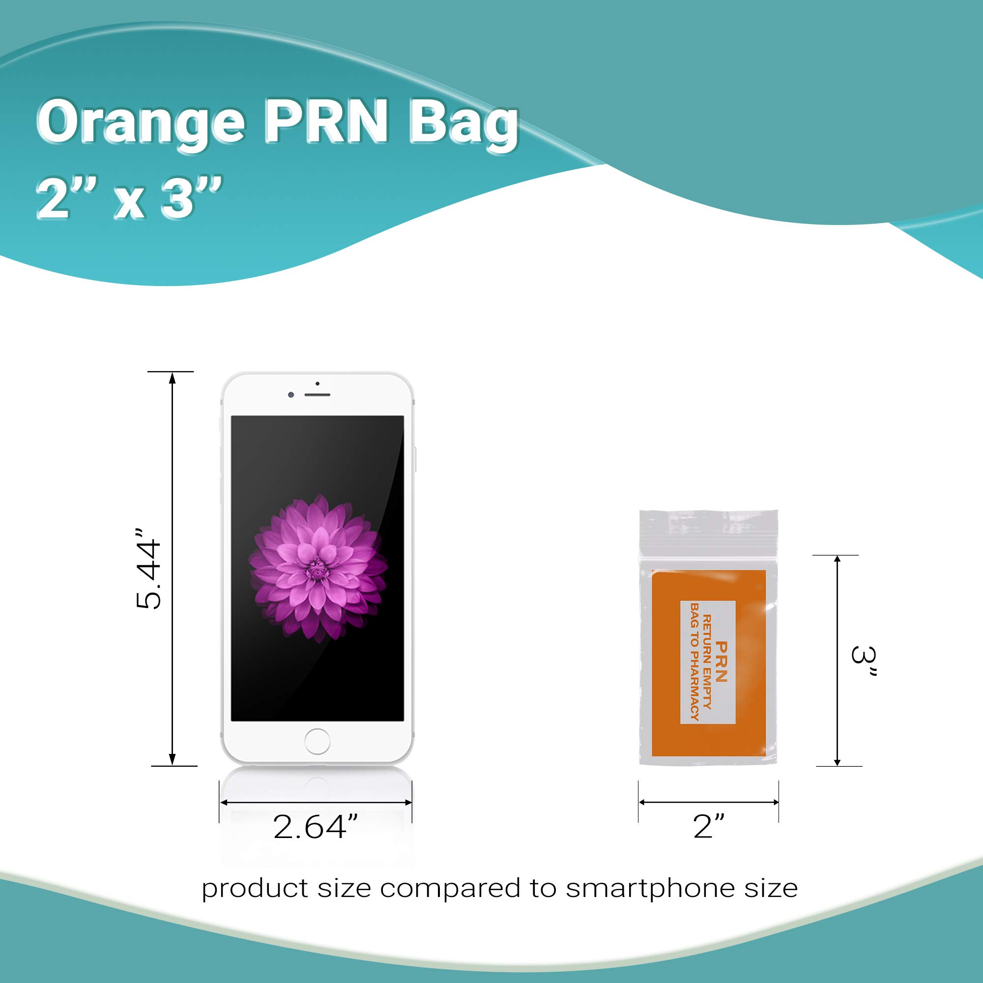APQ 1000 Pack Orange PRN Bags 2x3 Inch - Clear 2 Mil Thick Zipper Printed Polyethylene Bags with Secure Seal Closure | Medical Storage Bags for Pharmacy, Infirmary & Healthcare Supplies | Perfect for Organizing Pills, Medical Samples & First Aid Kits