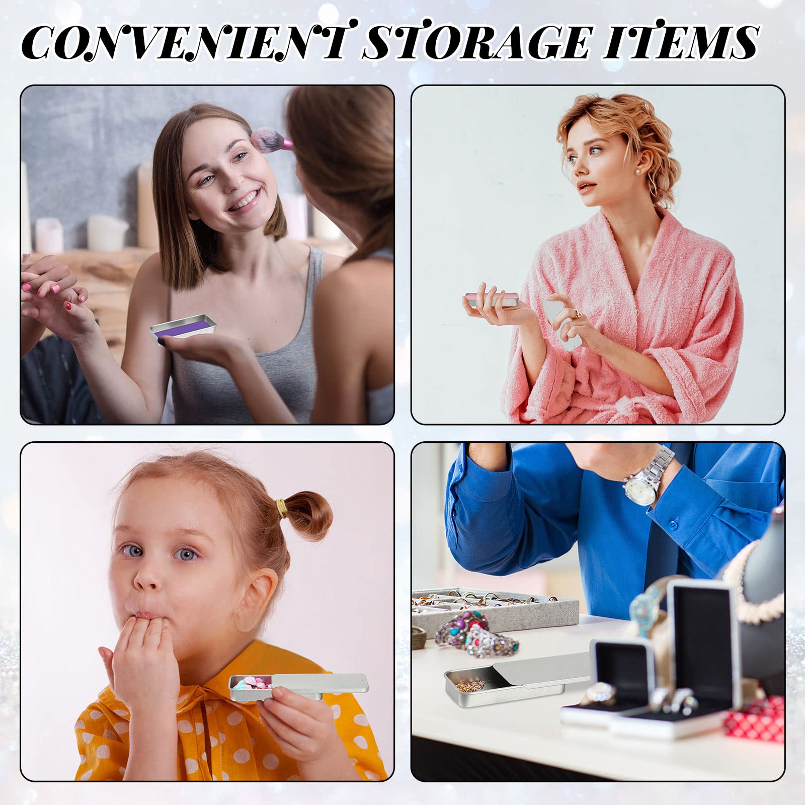 40 Pcs Small Slide Top Tin Containers - 3.15