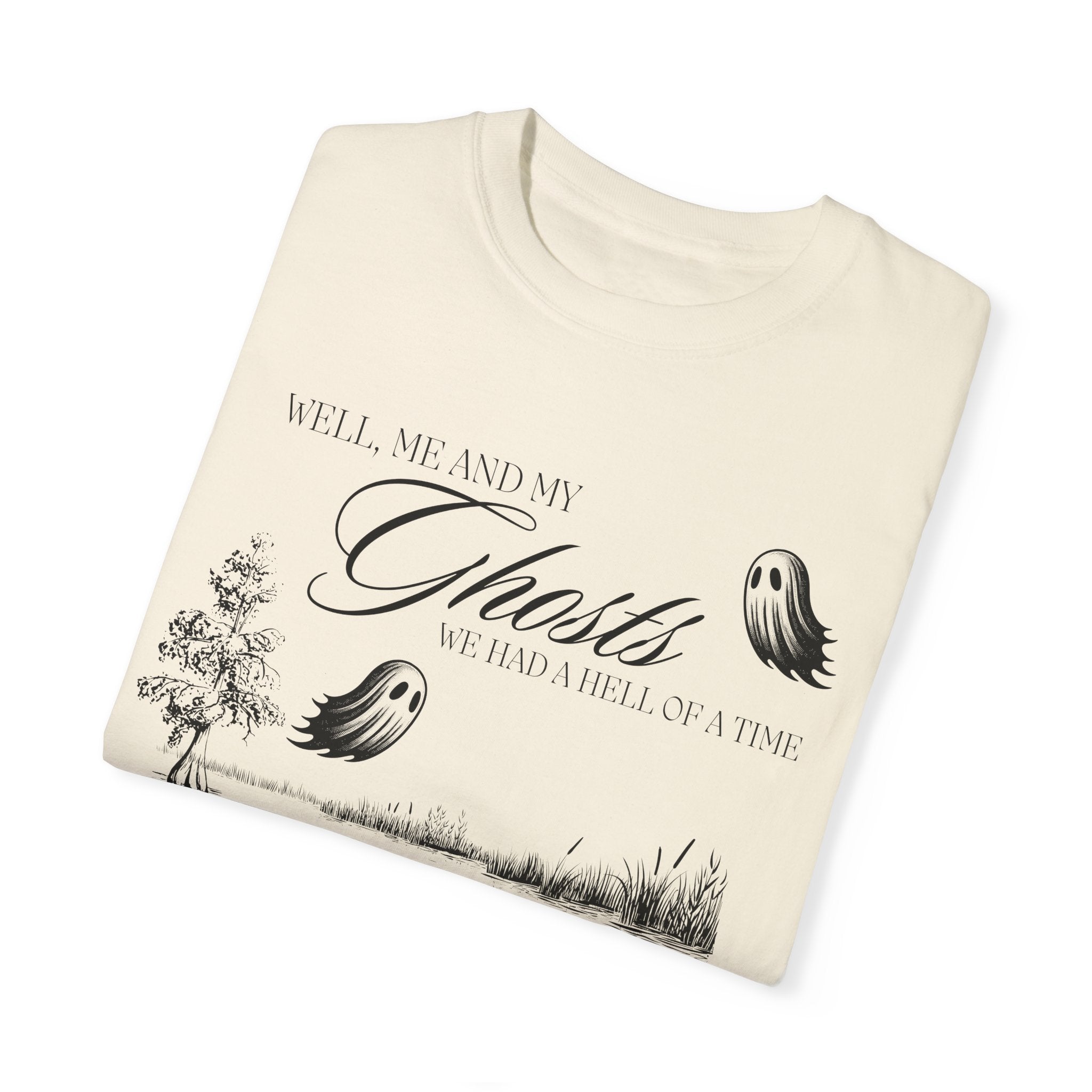 Me & My Ghosts Graphic T-Shirt - Funny Halloween Costume & Casual Wear for Men and Women - Perfect for Parties, Cosplay & Everyday Outfits