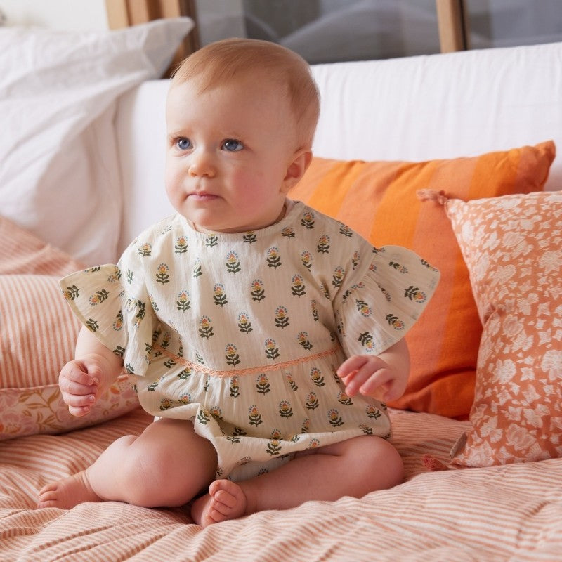 Bonheur du Jour Paris Celestia Rosee Baby Overalls - Soft Cotton Romper for Newborns & Infants | Perfect for Playtime, Photo Shoots & Special Occasions