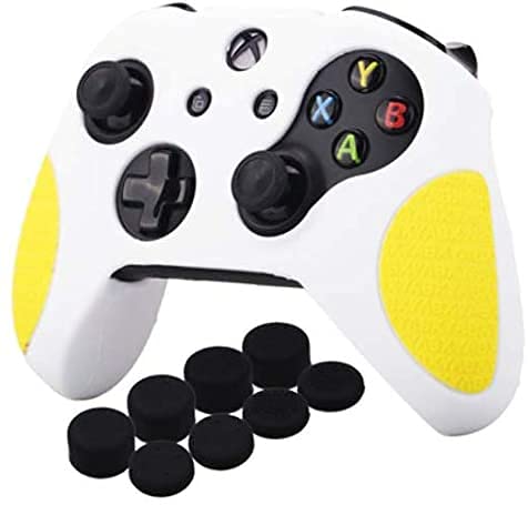 Soft Silicone Gel Rubber Grip Case & Thumb Stick Caps for Xbox One S Controller - Protective Cover Skin with Enhanced Comfort for Gaming Sessions, Perfect for Long Play Hours and Competitive Gaming