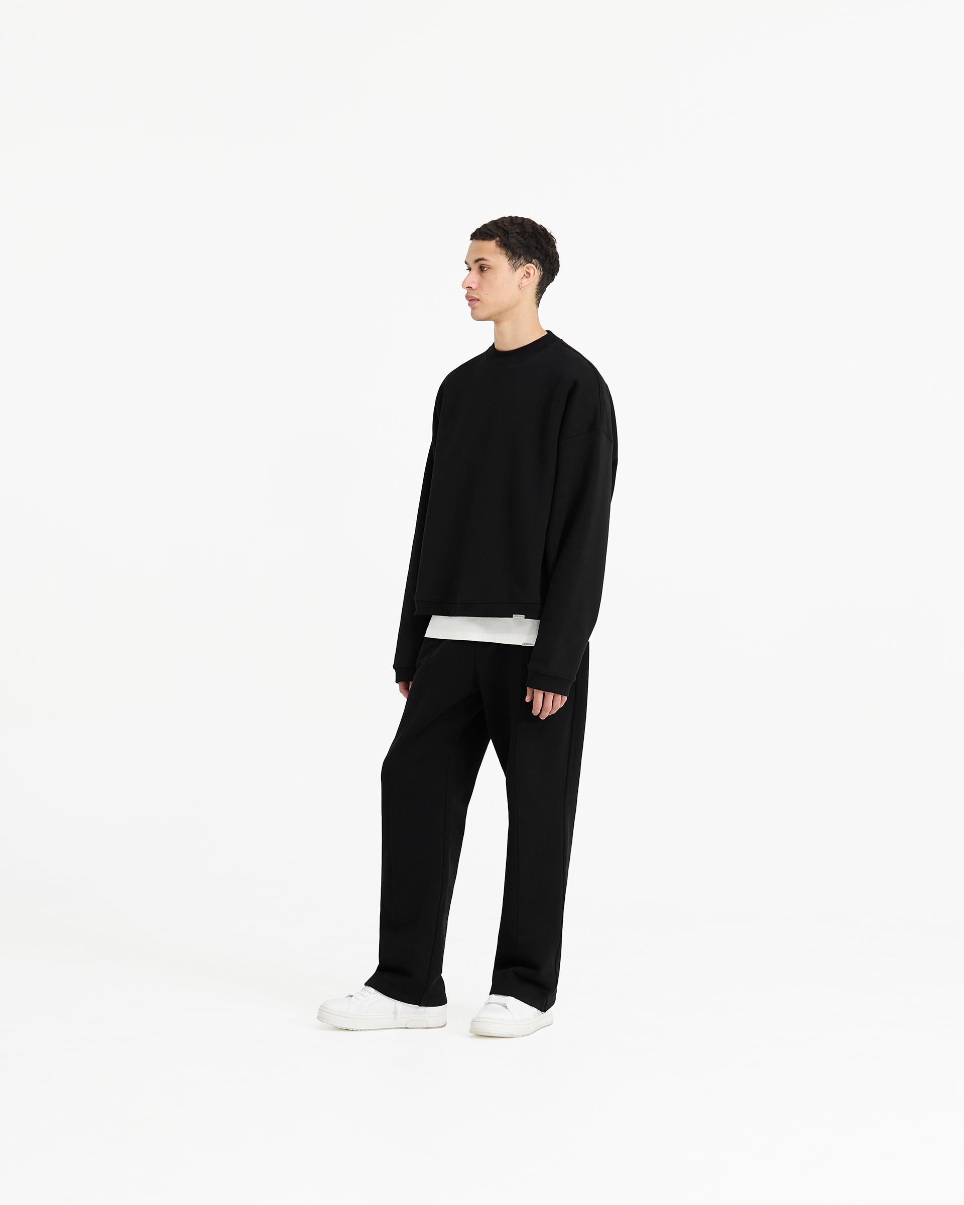 Initial Boxy Sweater - Black | Oversized Casual Knit Pullover for Women | Perfect for Fall Layering, Coffee Dates & Cozy Evenings