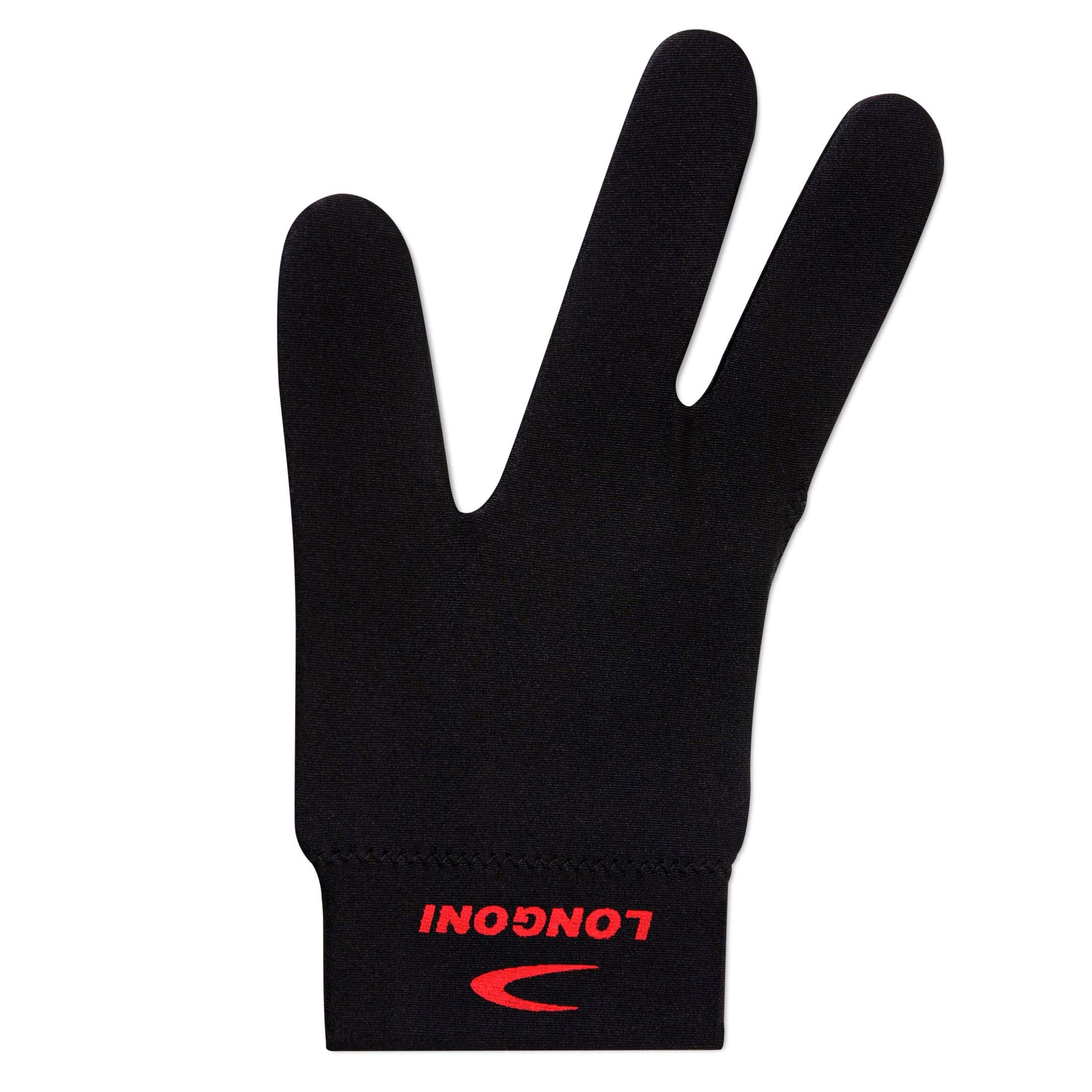 Longoni Billiard Pool Cue Glove - Black - One Size Fits All - Perfect for Snooker, 8-Ball & 9-Ball Games - Improves Grip & Control