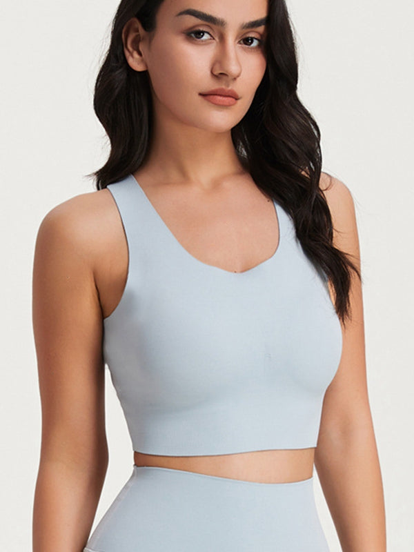 ZASUWA Women's Seamless Cross Back Sports Bra - Ultra Soft Second Skin Fit for Yoga, Running & Gym Workouts