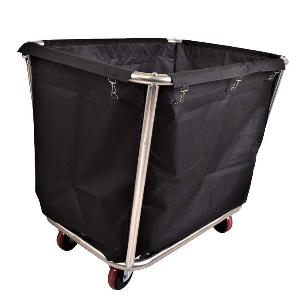 Sturdy Rolling Utility Cart with Thickened Frame - Large Capacity Tray Trolley for Dining, Salon & Laundry | Perfect for Hotels, Restaurants & Home Organization | Black Diner Cart with Wheels