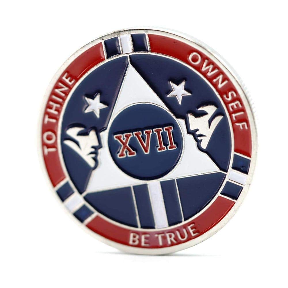 Red and Blue Double Patriot Yearly AA Medallion with Coin Capsule - Alcoholics Anonymous AA Chip for 1-50 Years Sobriety - Perfect for Recovery Meetings, Milestone Celebrations & Personal Motivation - MyRecoveryStore
