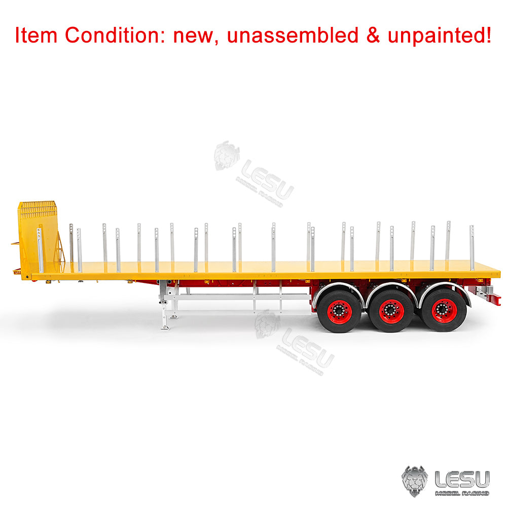 1/14 Scale 20FT LESU Semi Metal Trailer - Assembled & Painted/Unpainted RC Truck Model for Remote Control Cars, DIY Hobby Projects - Perfect for RC Tractor Trailers, Construction Site Displays & Collector Showcases