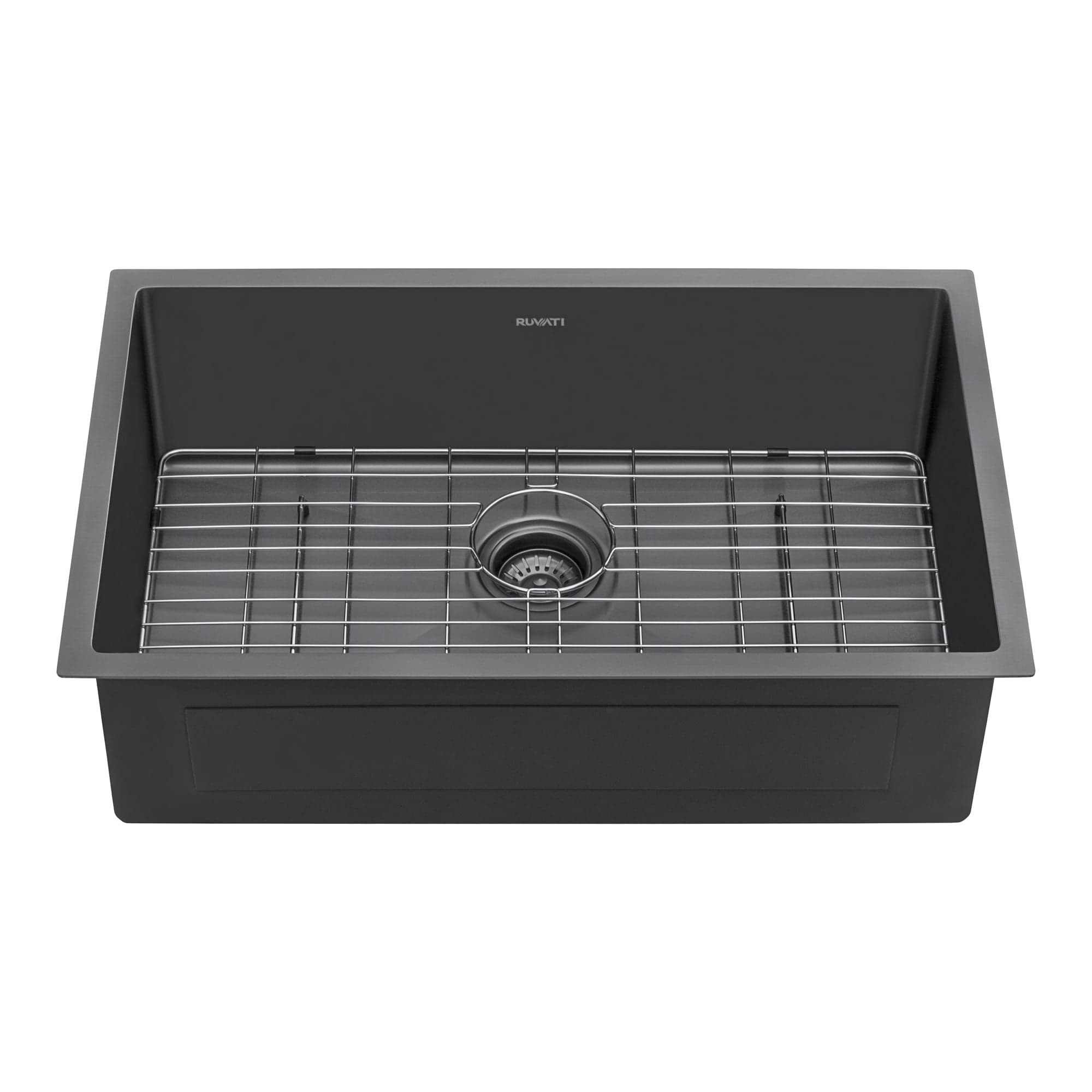 Ruvati Terraza 30-Inch Undermount Stainless Steel Kitchen Sink RVH6300BL - Durable 16 Gauge Commercial-Grade Sink for Modern Kitchens, Perfect for Cooking, Washing Dishes & Food Prep