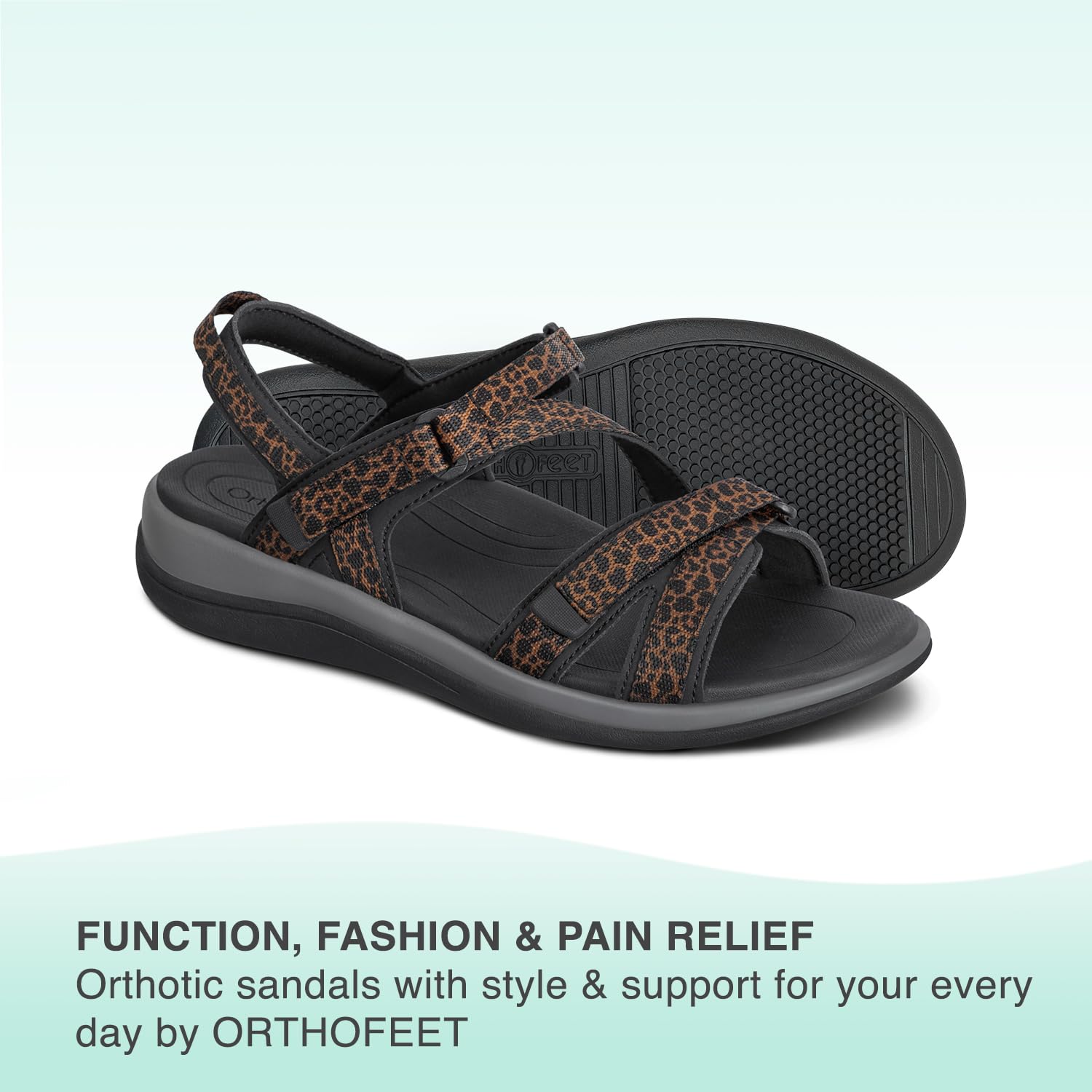 Orthofeet Women's Orthopedic Sandals for Plantar Fasciitis - Water-Friendly Comfort Walking Shoes for Women with Arch Support - Perfect for Beach, Pool & Summer Outdoor Activities