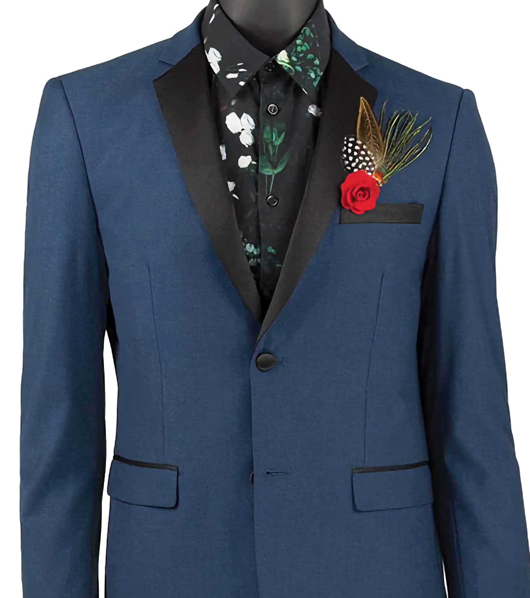 Blue Ultra Slim Fit Tuxedo Suit 2-Button 2-Piece Set for Men - Perfect for Weddings, Prom & Formal Events
