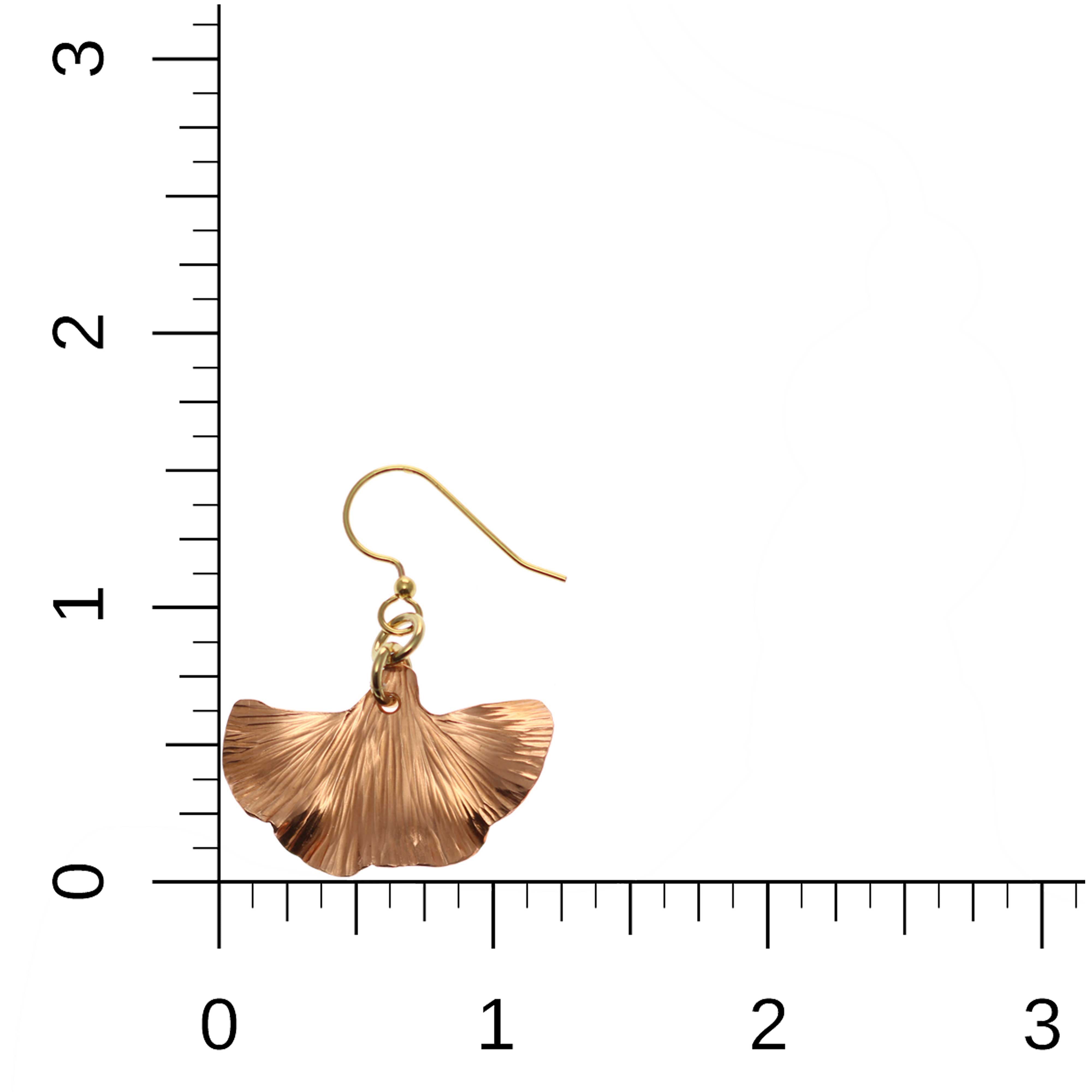 Small Copper Ginkgo Leaf Earrings - Handmade Dainty Botanical Jewelry for Women - Perfect for Boho, Nature-Inspired & Everyday Wear